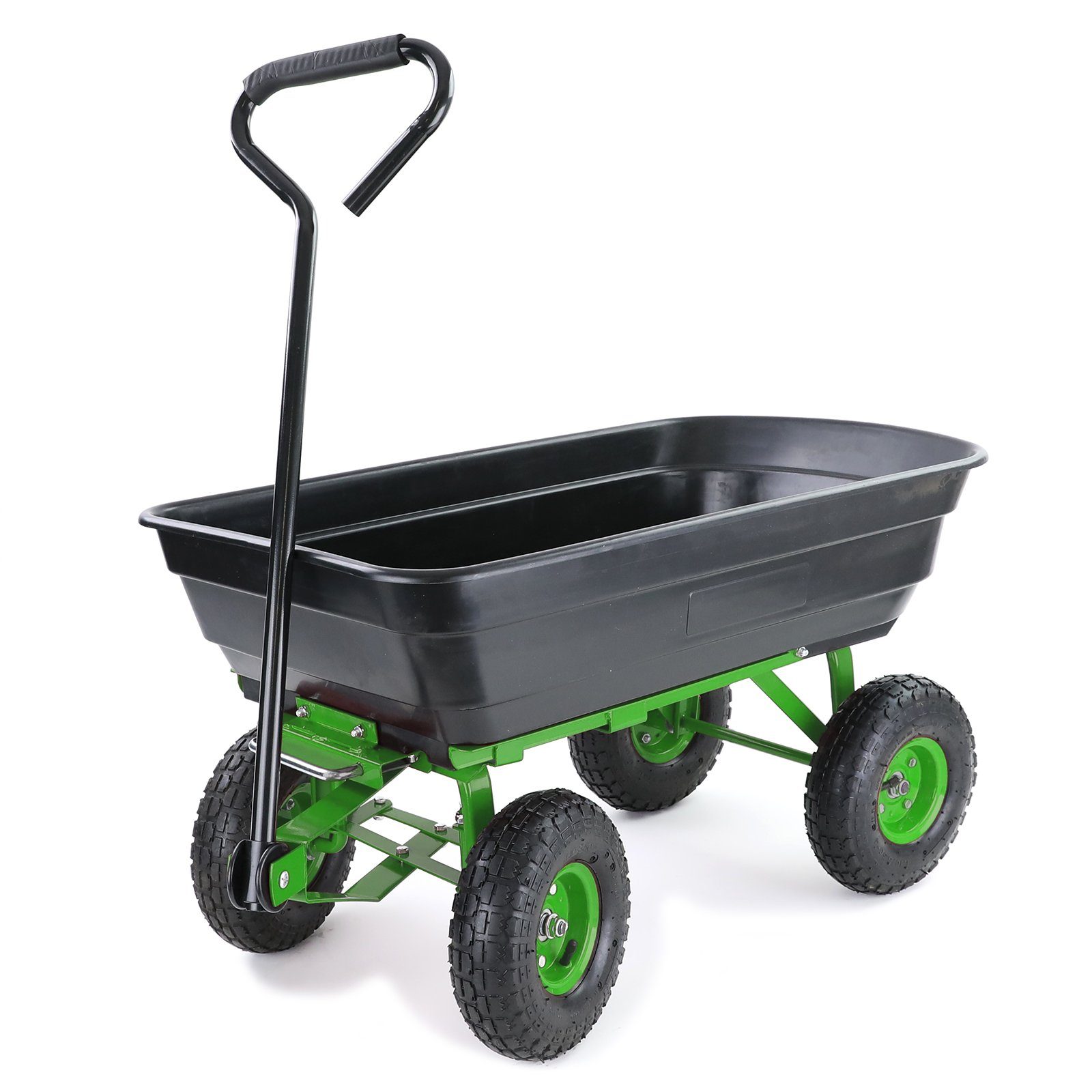 Bollerwagen Transportwagen Gartenwagen Schubkarre Kippfunktion 250 kg Schwarz Grün