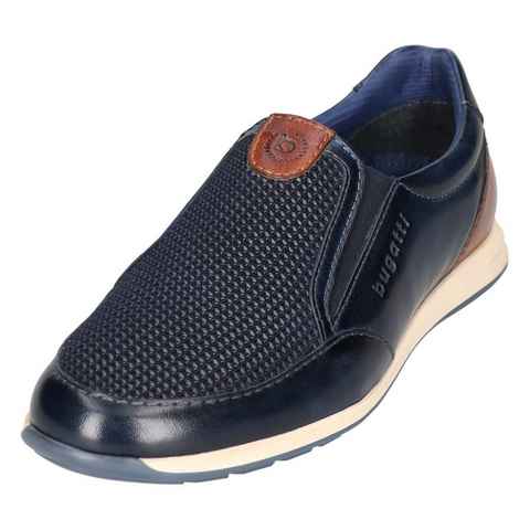 bugatti Slipper Business Schuh, Halbschuh mit Perforation am Blatt