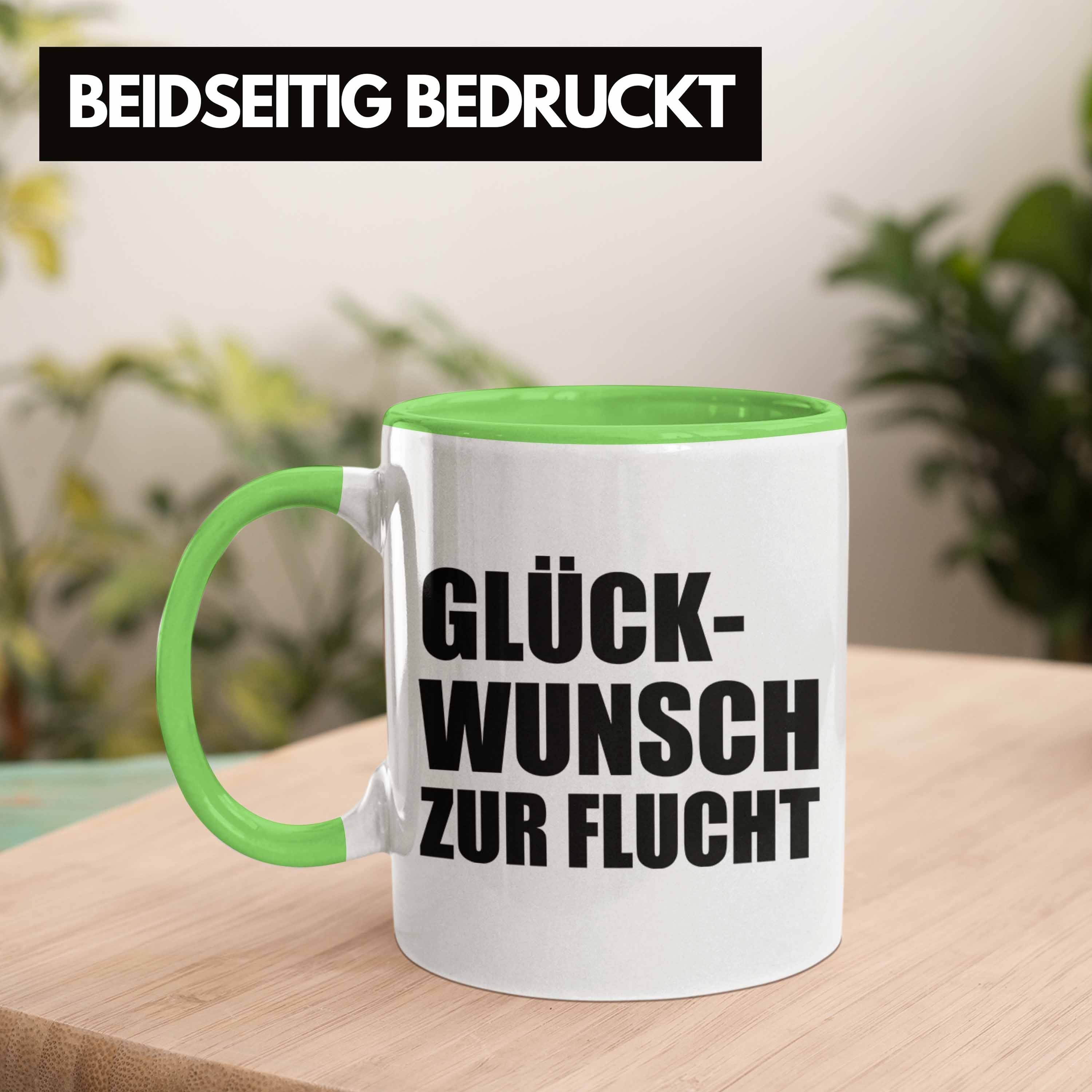 Lustig Kollege Jobwechsel Trendation Tasse Zur - Trendation Abschiedsgeschenk Sprüche Kaffeetasse Glückwunsch Geschenk Flucht Kollegin Grün Tasse