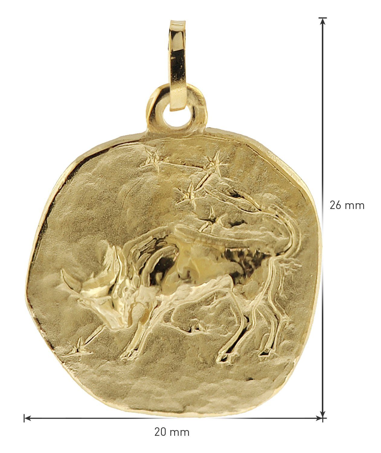 Gold mm Ø Silber 20 Kette Sternzeichen trendor mit Stier Anhänger auf