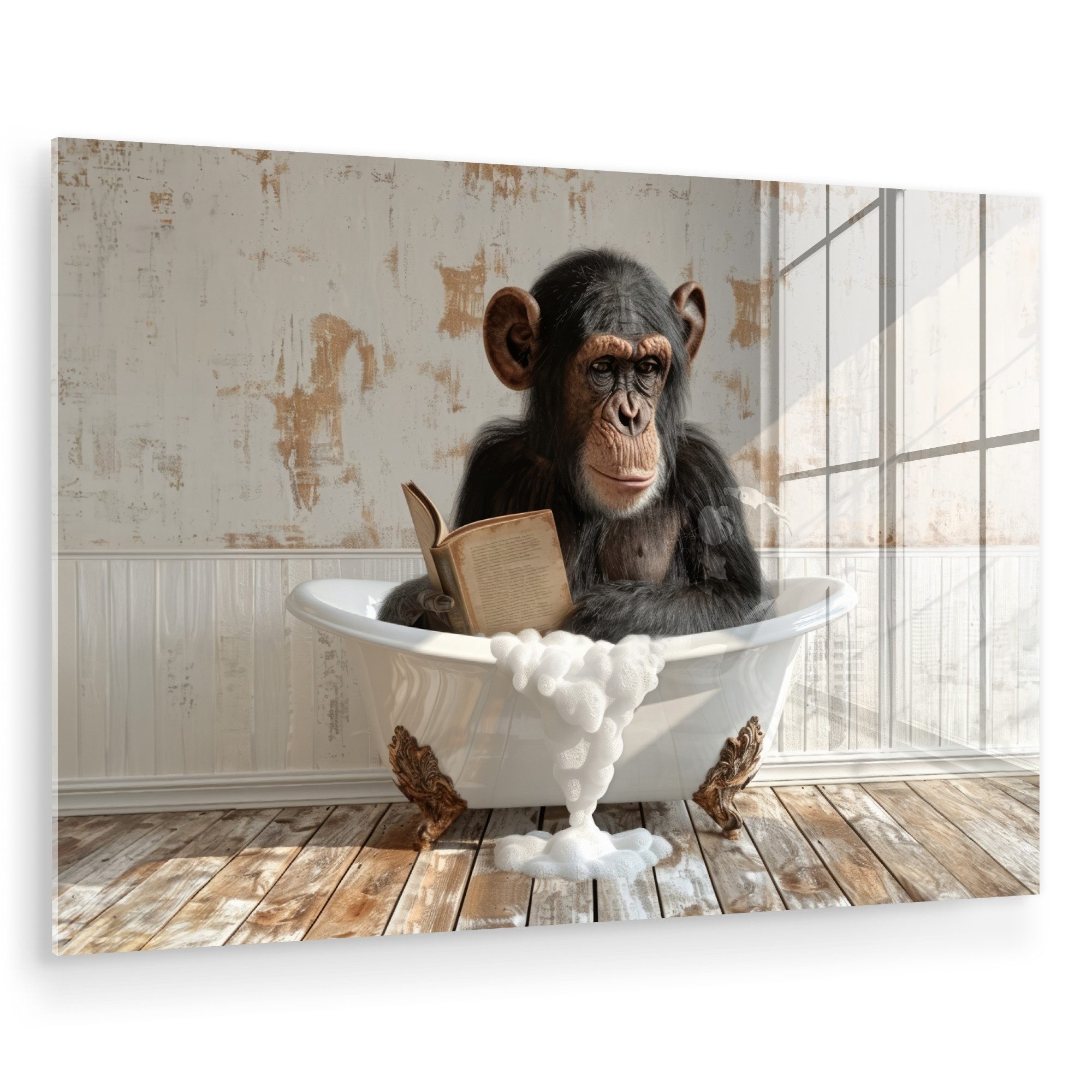 MuchoWow Acrylglasbild Vintage - Affe - günstig online kaufen
