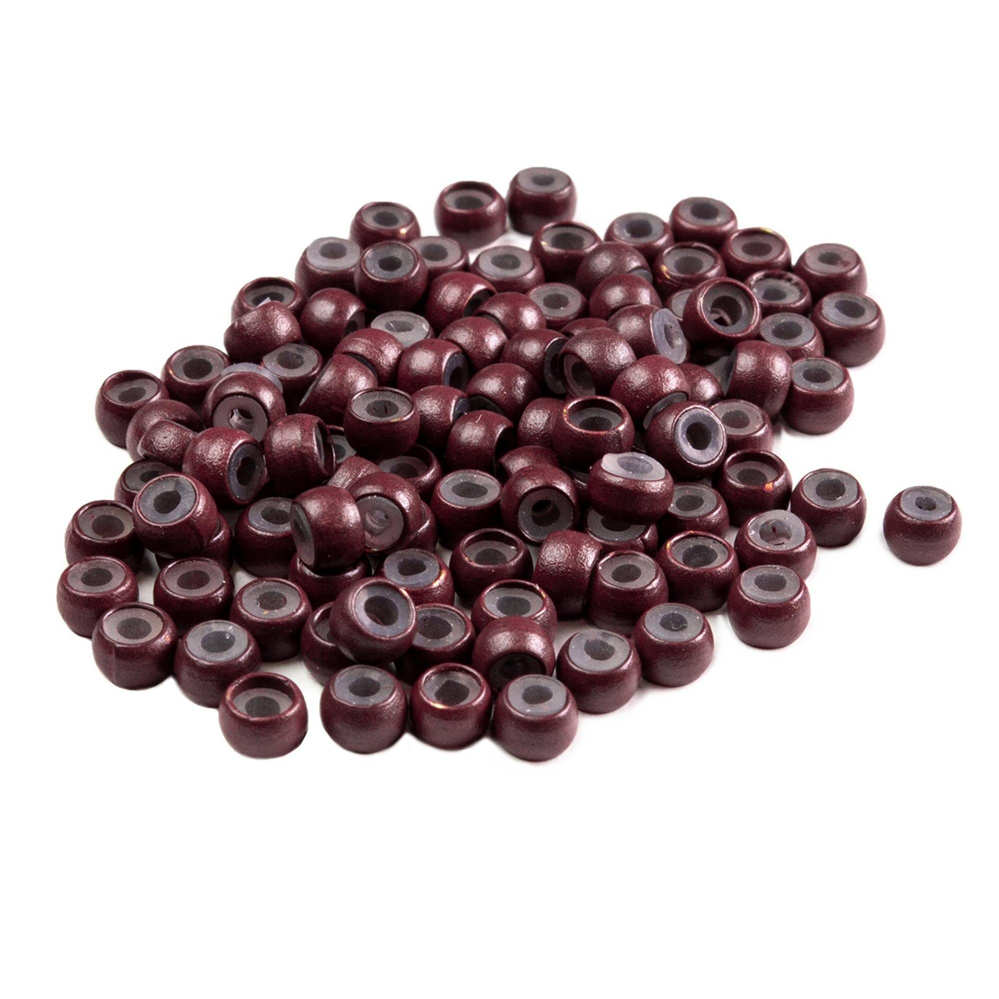 hair2heart Echthaar-Extension Nanorings mit Silikoneinlage burgundy