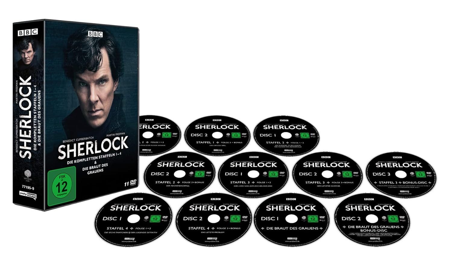 WVG DVD Sherlock - Die komplette Serie: Staffeln 1-4 & Die Braut des Grauens, (11-St), Auf 11 DVDs