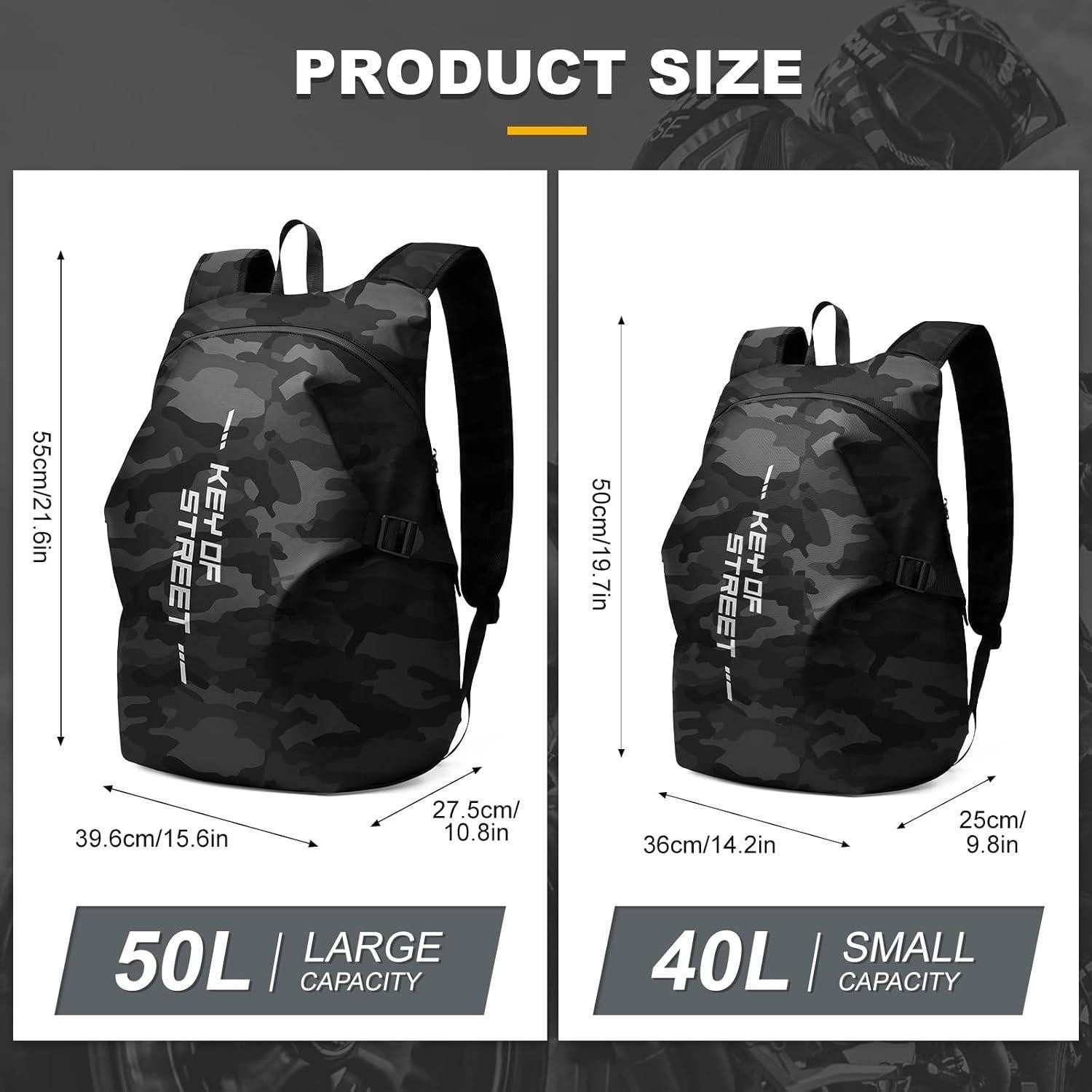 LuxusKollektion Rucksack Motorrad Rucksack Wasserdicht Helmtasche Herren Schwarz C-schwarz L