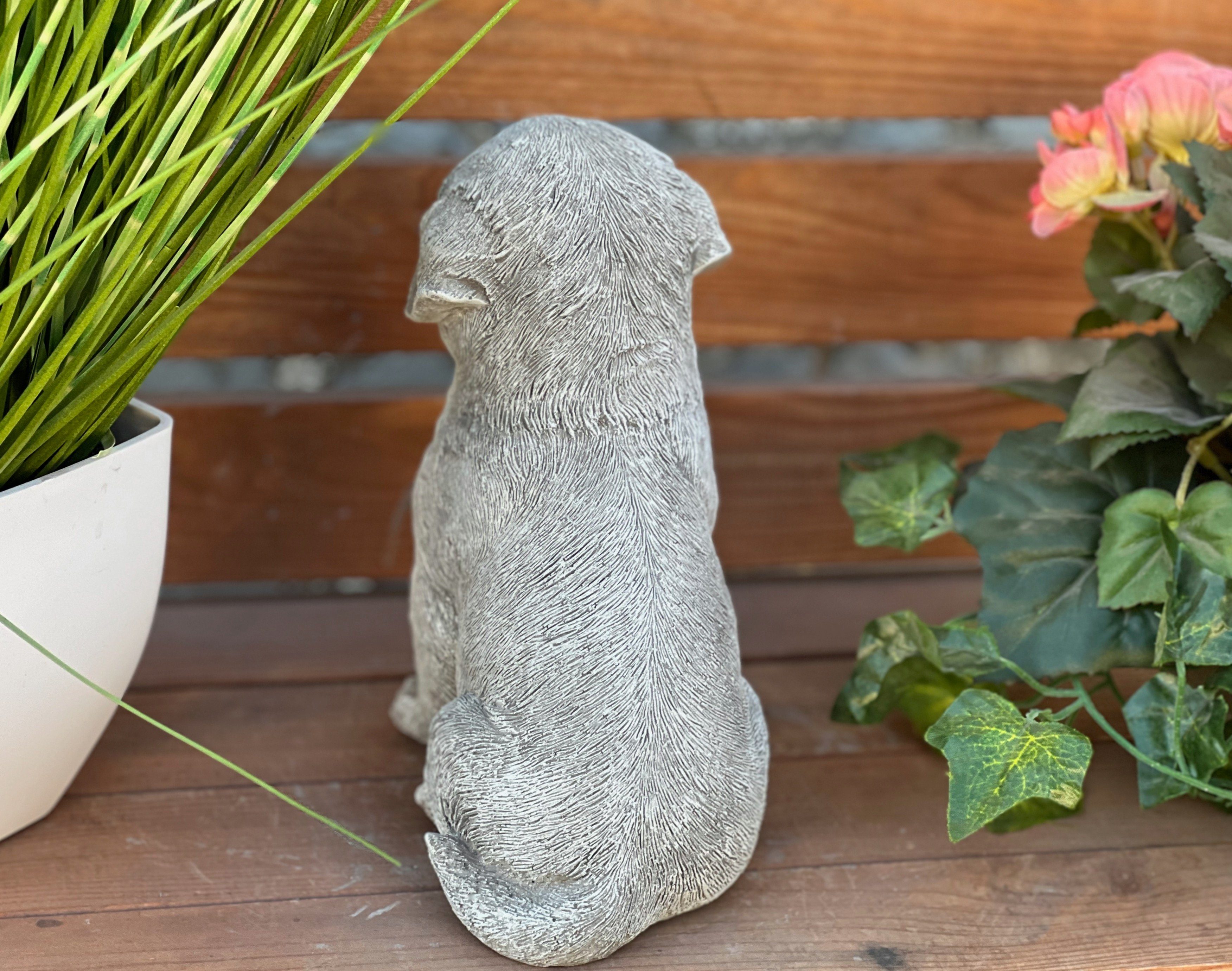 Gartenfigur Retriever Welpe witterungsbeständig Stone Steinguss Steinfigur and frostfester Style