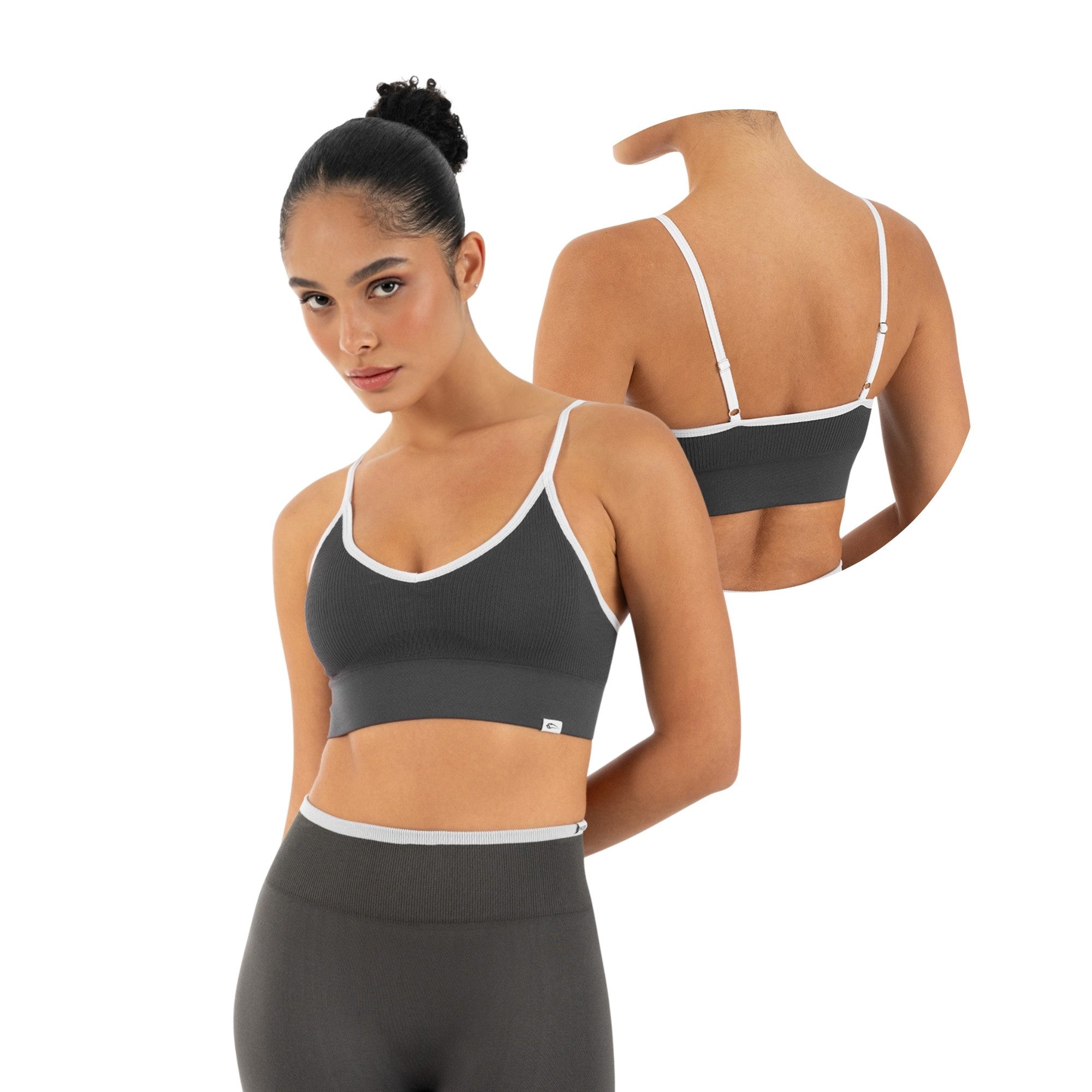 Smilodox Sport-BH Yari, Fitness- BH Damen, Shaped Fit, Bra mit Rippstruktur, Gym Rippstruktur, verstellbare Träger, Shaped Fit, weiches Material
