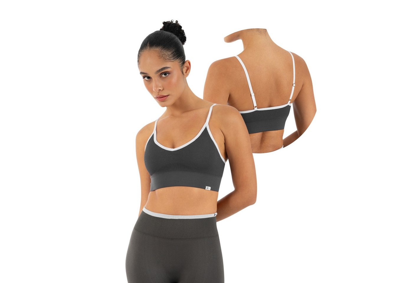 Smilodox Sport-BH Yari, Fitness- BH Damen, Shaped Fit, Bra mit Rippstruktur, Gym Rippstruktur, verstellbare Träger, Shaped Fit, weiches Material