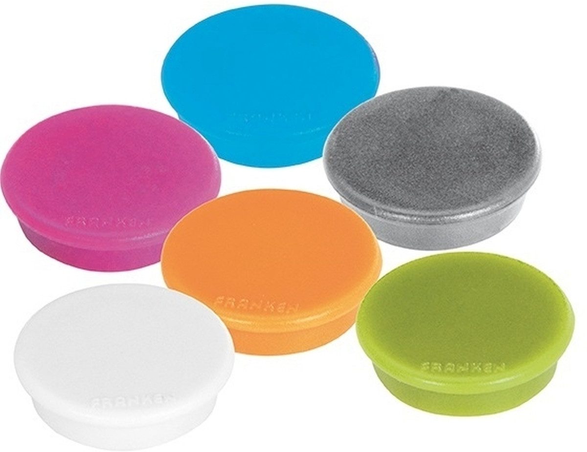 FRANKEN Magnet Magnete rund 32mm VE=10 Stück farbig sortiert