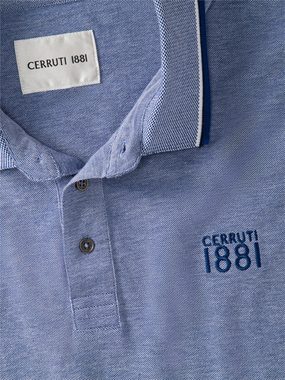 Cerruti 1881 Poloshirt aus hochwertigem Baumwoll-Piqué in Melé-Optik
