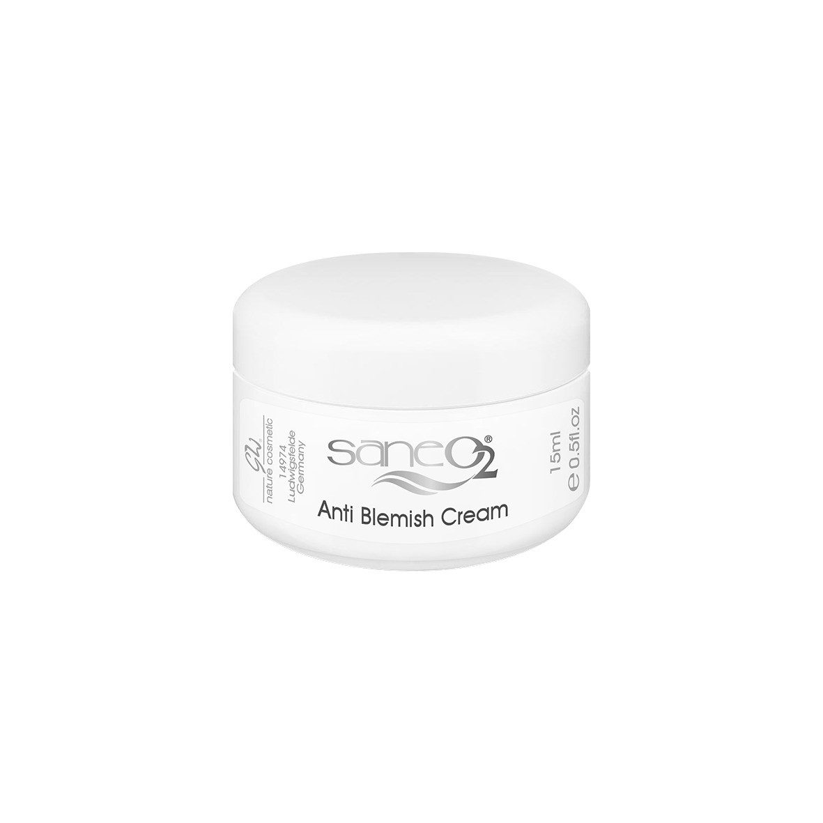 GW Nature Cosmetic Gesichtspflege SaneO2® Anti Blemish Cream 15 ml - Anti Akne Creme, Mit Schieferöl & Zinkoxid gegen Unreinheiten