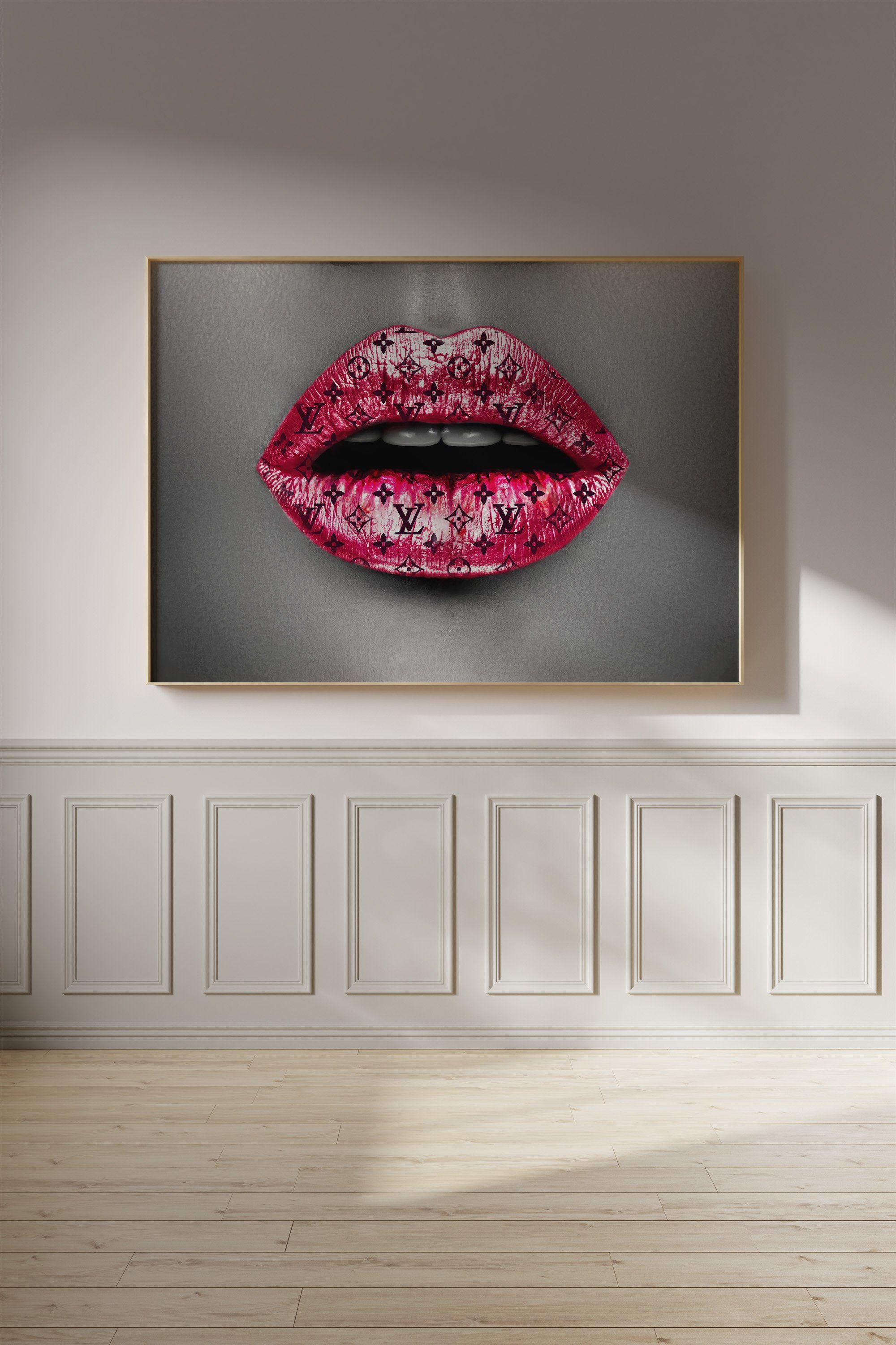 JUSTGOODMOOD Poster Premium ® Louis Vuitton Poster · Lippen · ohne Rahmen, (1 St), Poster in verschiedenen Größen verfügbar, Poster, Wandbild – Bild 5 von 5