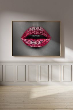 JUSTGOODMOOD Poster Premium ® Louis Vuitton Poster · Lippen · ohne Rahmen, (1 St), Poster in verschiedenen Größen verfügbar, Poster, Wandbild