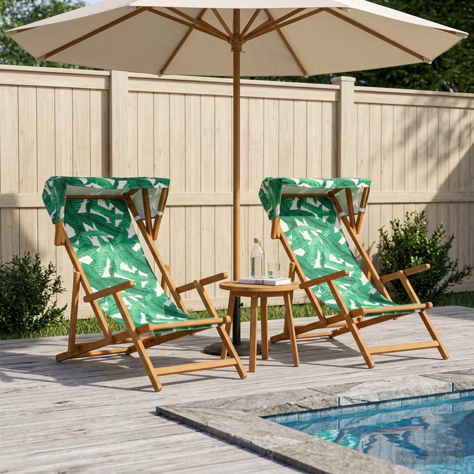 vidaXL Gartenliege Liegestuhl 2 pcs 3 Position Massives Eukalyptus Holz, 2 St.