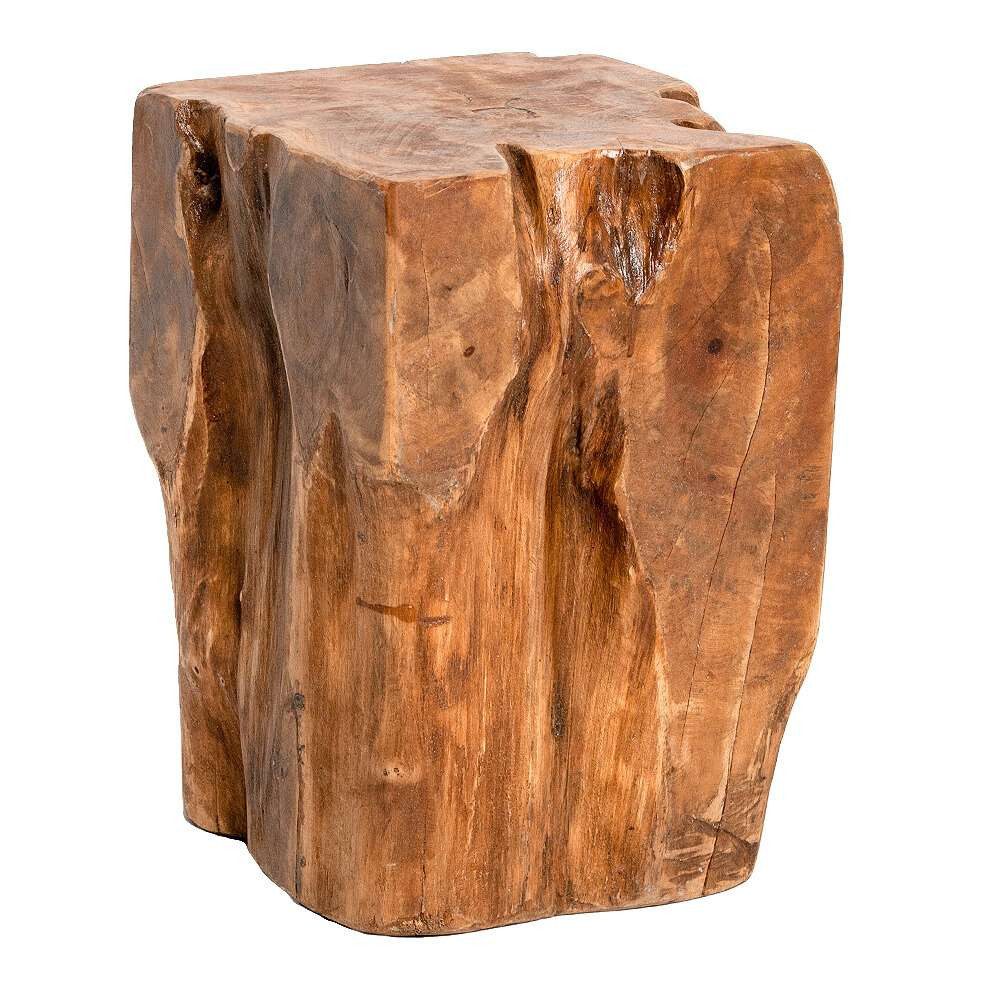 LebensWohnArt Sitzhocker Beistelltisch Hocker HEAVY STOOL Teak Handmade massiv eckig