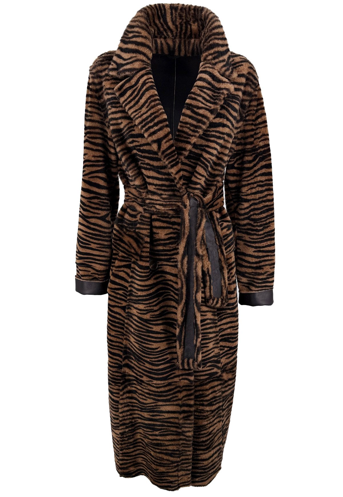 Hollert Wintermantel Damen Lammfellmantel Jade zum Wenden im Tiger-Look günstig online kaufen