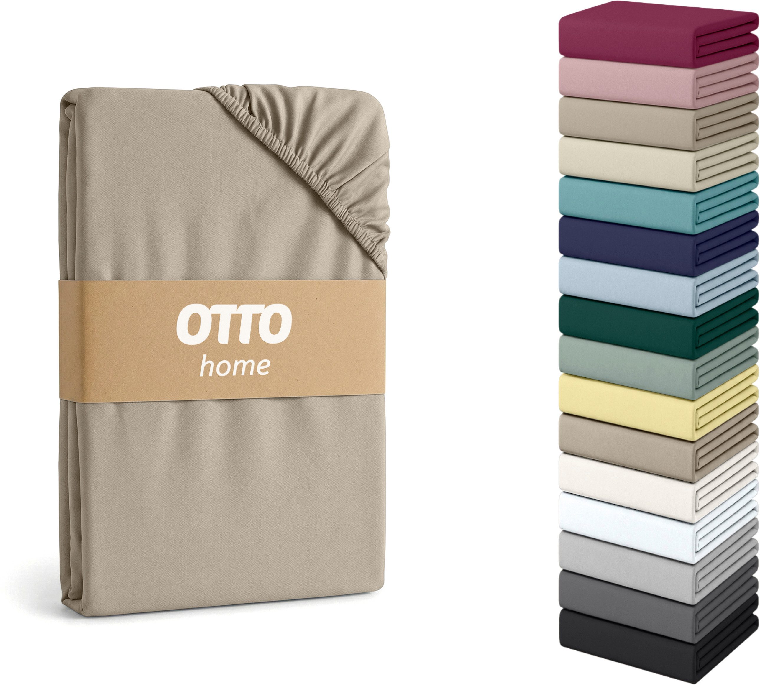 OTTO home Spannbettlaken Physalis Topper COMFORT, 100% Baumwolle, 150 g/m², Jersey, Gummizug: rundum, (2 Stück), Baumwolle, Matratzen bis 10 cm Höhe, Bettlaken, Spannbetttuch, Laken