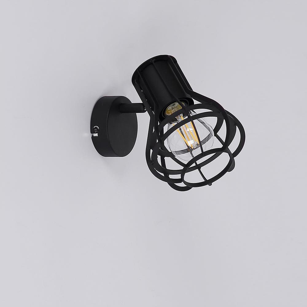 Leuchtmittel Wandleuchte, etc-shop Spot LED Lampe Wand inklusive, Strahler Gitter Warmweiß, Spot Wohn Zimmer