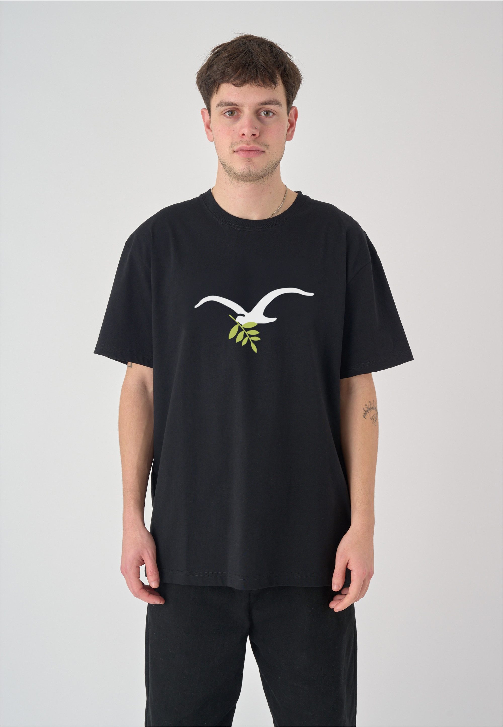 Cleptomanicx T-Shirt Peace mit lässigem Frontprint