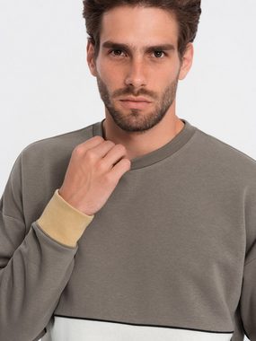 OMBRE Print-Shirt Herren Sweatshirt OVERSIZE mit kontrastierender Farbkombination