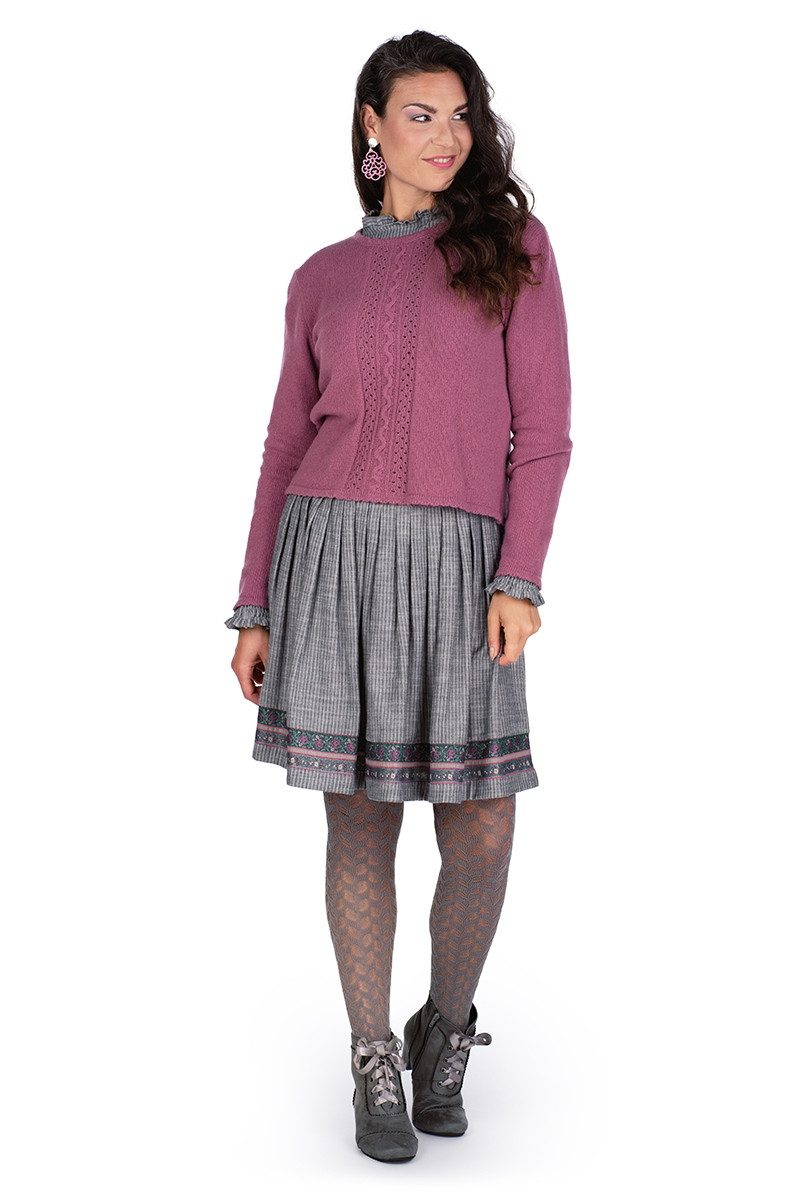 Berwin & Wolff Rundhalspullover Strickpullover Damen - KATALENA - mauve