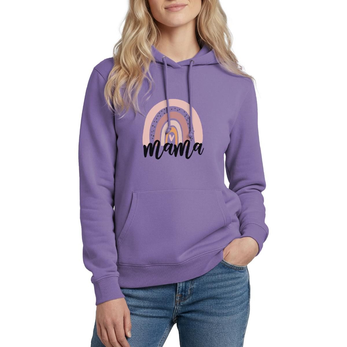 Spreadshirt Hoodie Regenbogen Mama Damen Hoodie (1-tlg)