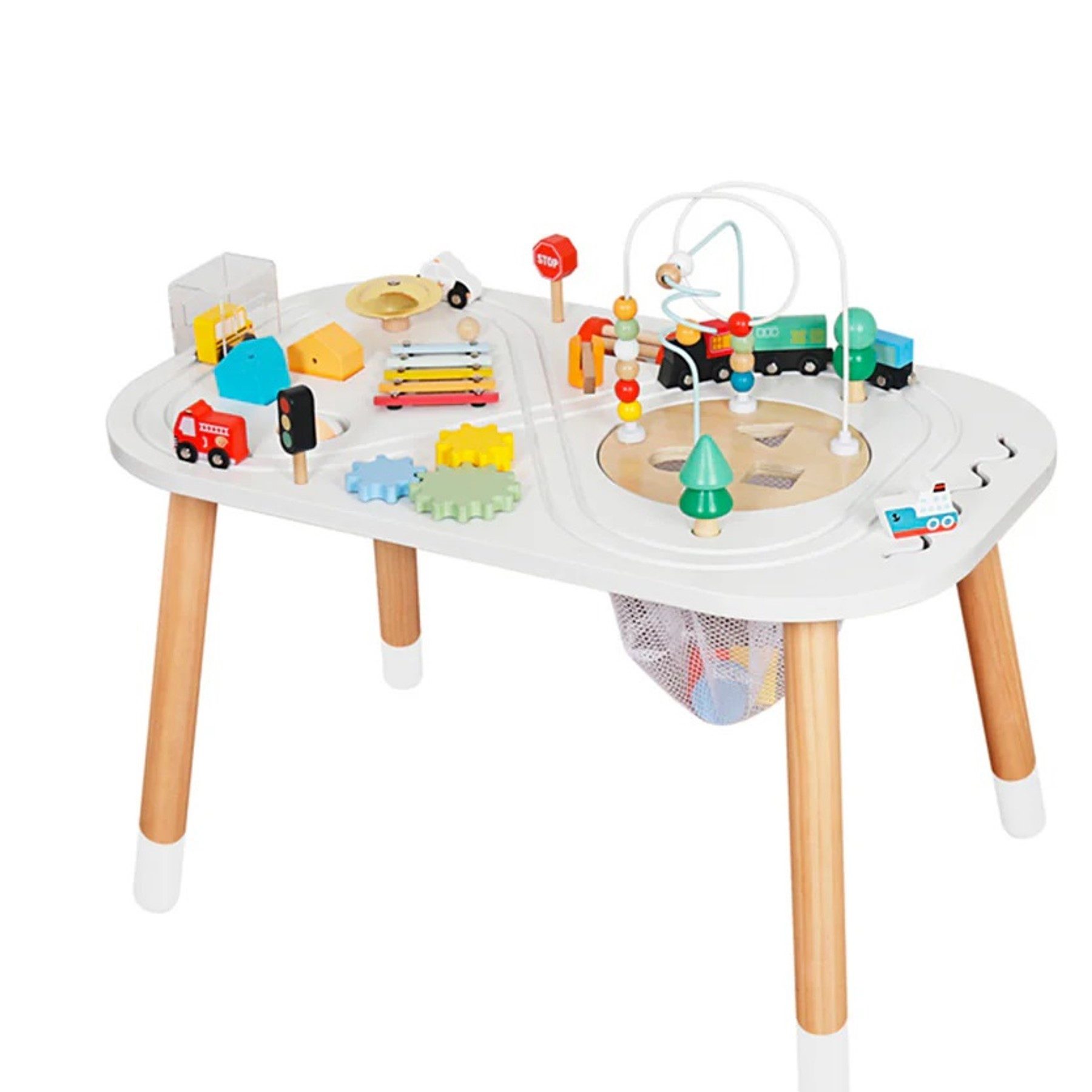 TikTakToo Motorikschleife Spieltisch Baby aus Holz Activity Tisch für Kinde günstig online kaufen