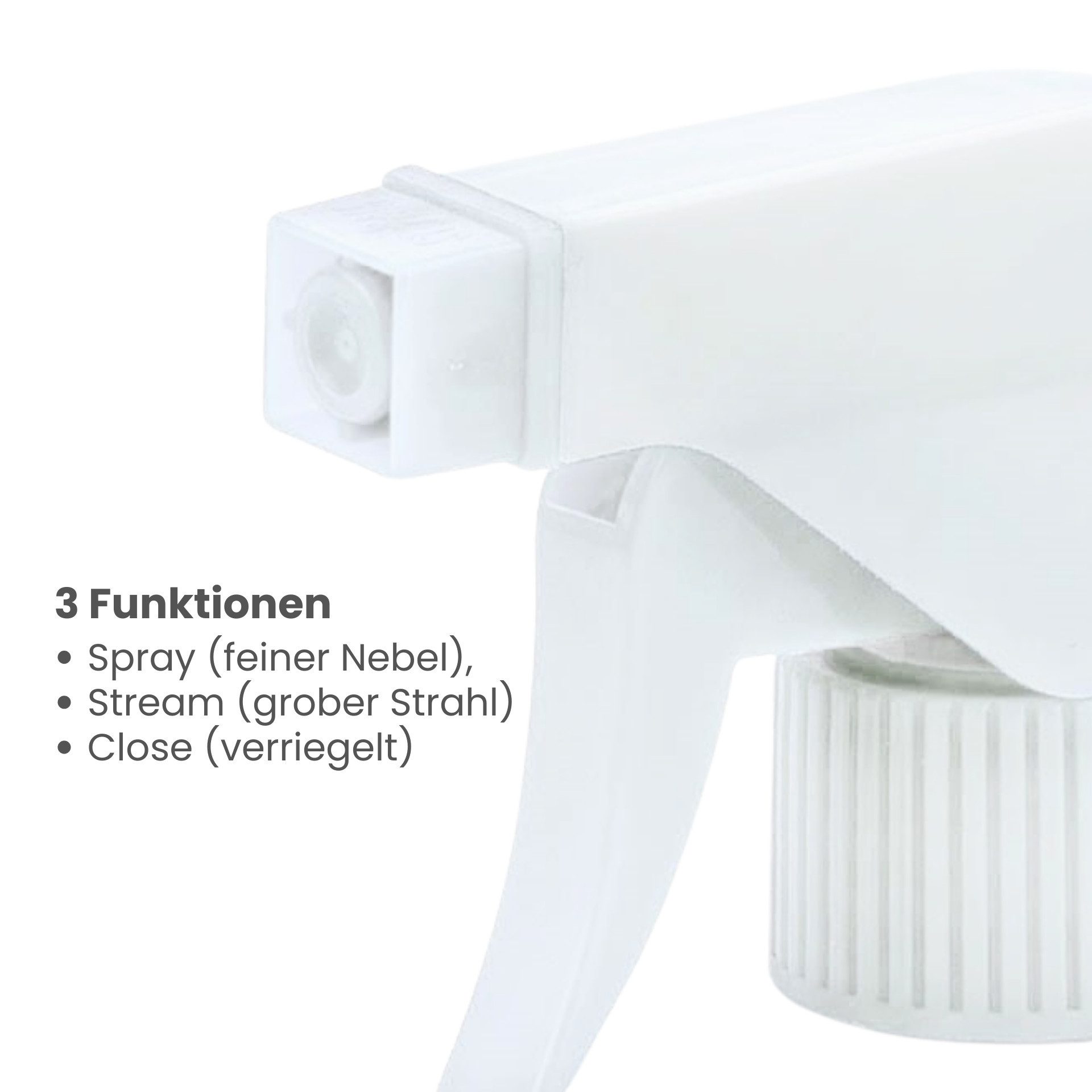mikken Sprühflasche Plastikflasche mit Sprühpistole 1 Liter PET Flasche mit Trigger, (2-tlg., 2er, 4er, 6er oder 10er Set), auch für ölige Substanzen geeignet,  – Bild 5 von 5
