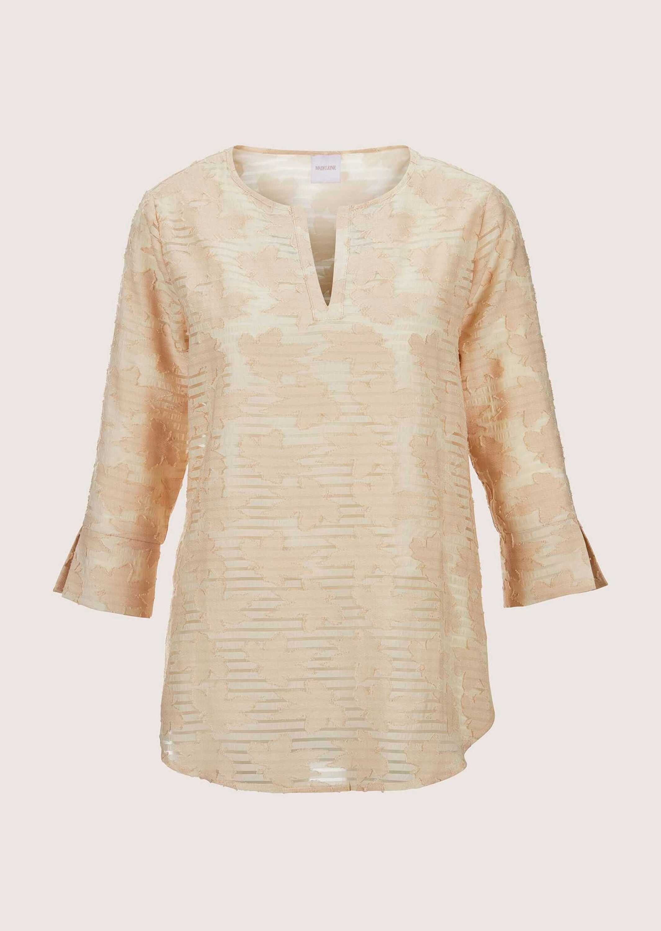 Kurzarmbluse Transparente Ausbrenner-Bluse