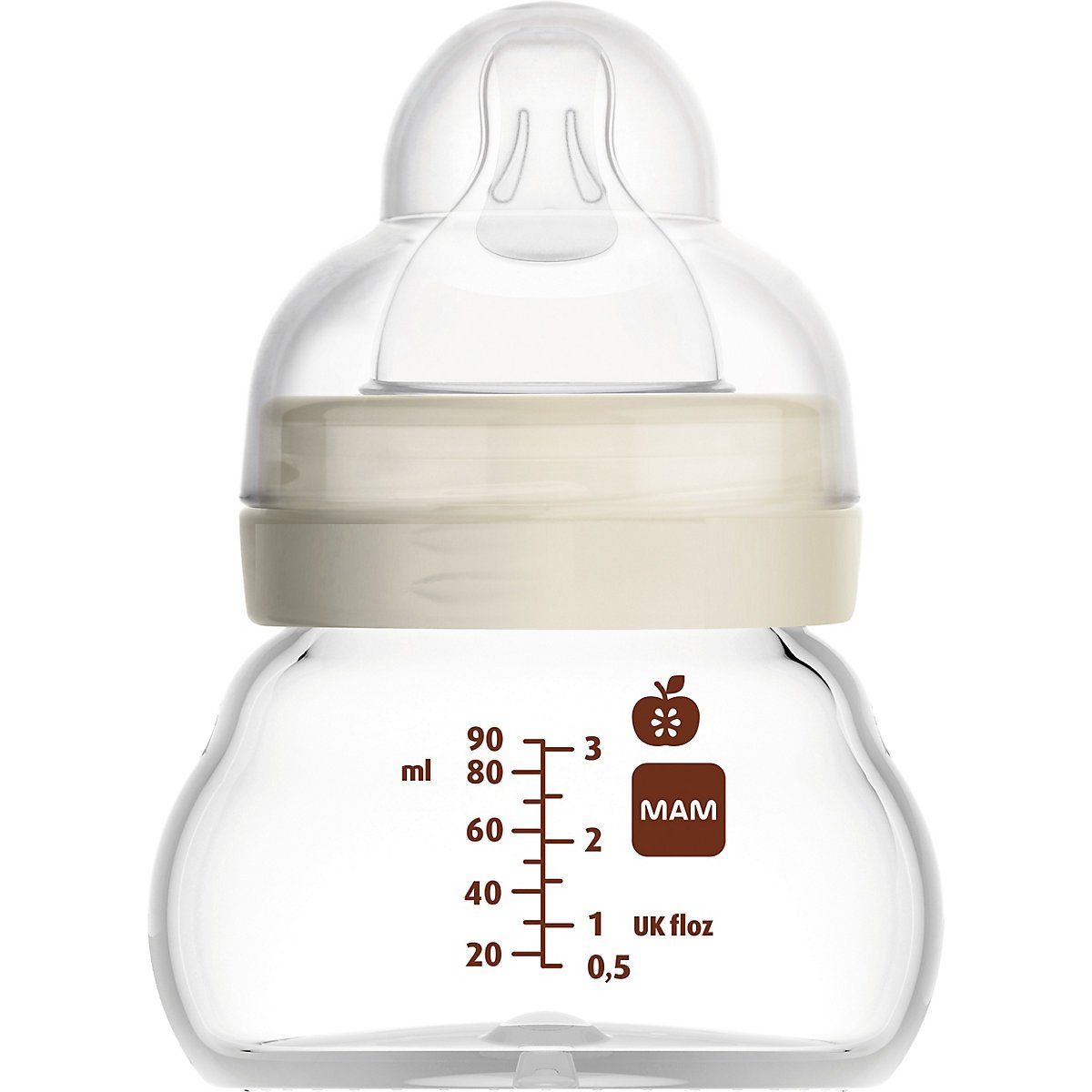 Kinder Babyernährung MAM Babyflasche Weithals Flasche Feel Good, 90 ml, Silikonsauger,