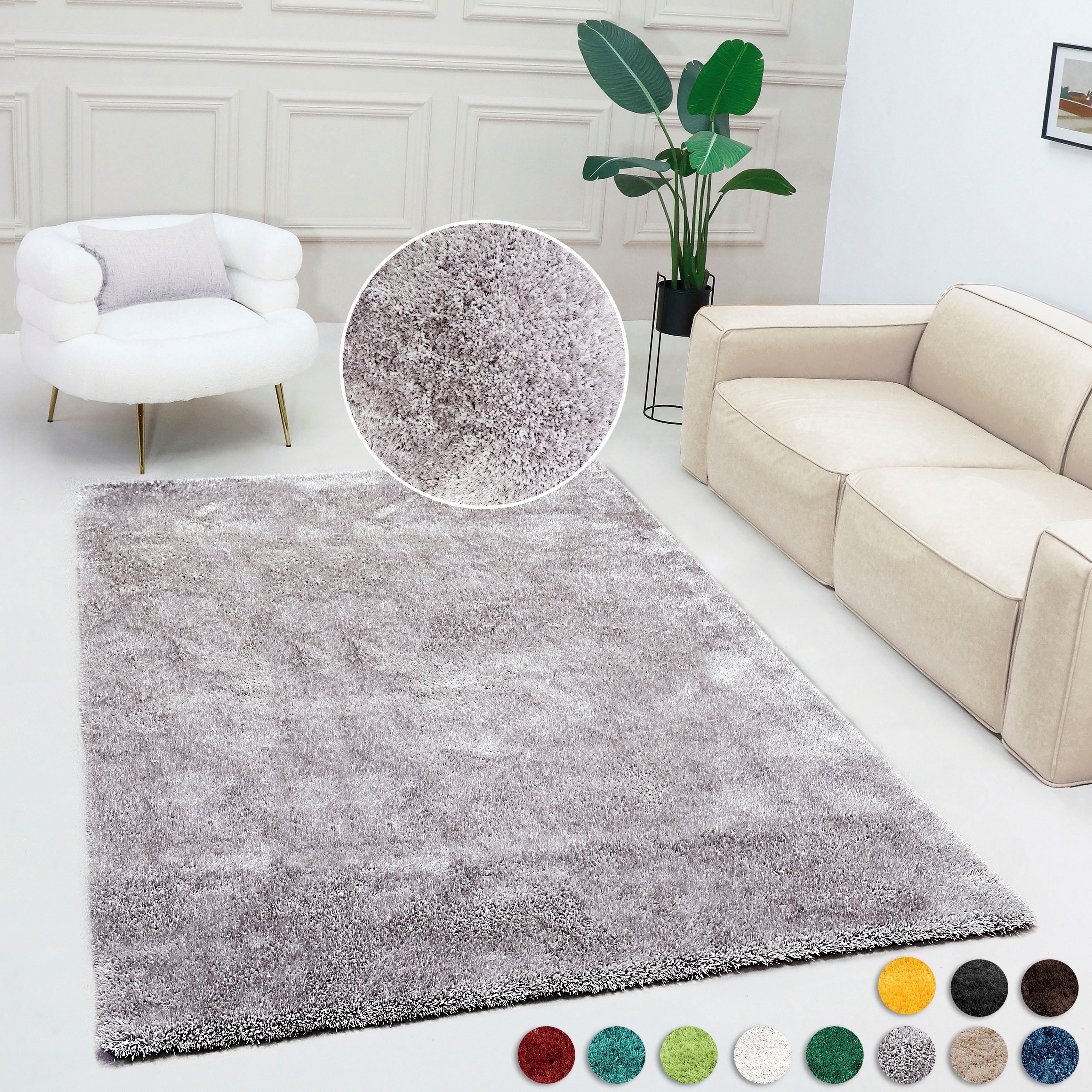 Bruno Banani Teppich Dana Teppich, besonders weich und kuschelig, Kundenliebling, rechteckig, Höhe: 30 mm, uni, Mikrofaser Ковры, Wohnzimmer, Schlafzimmer, Esszimmer