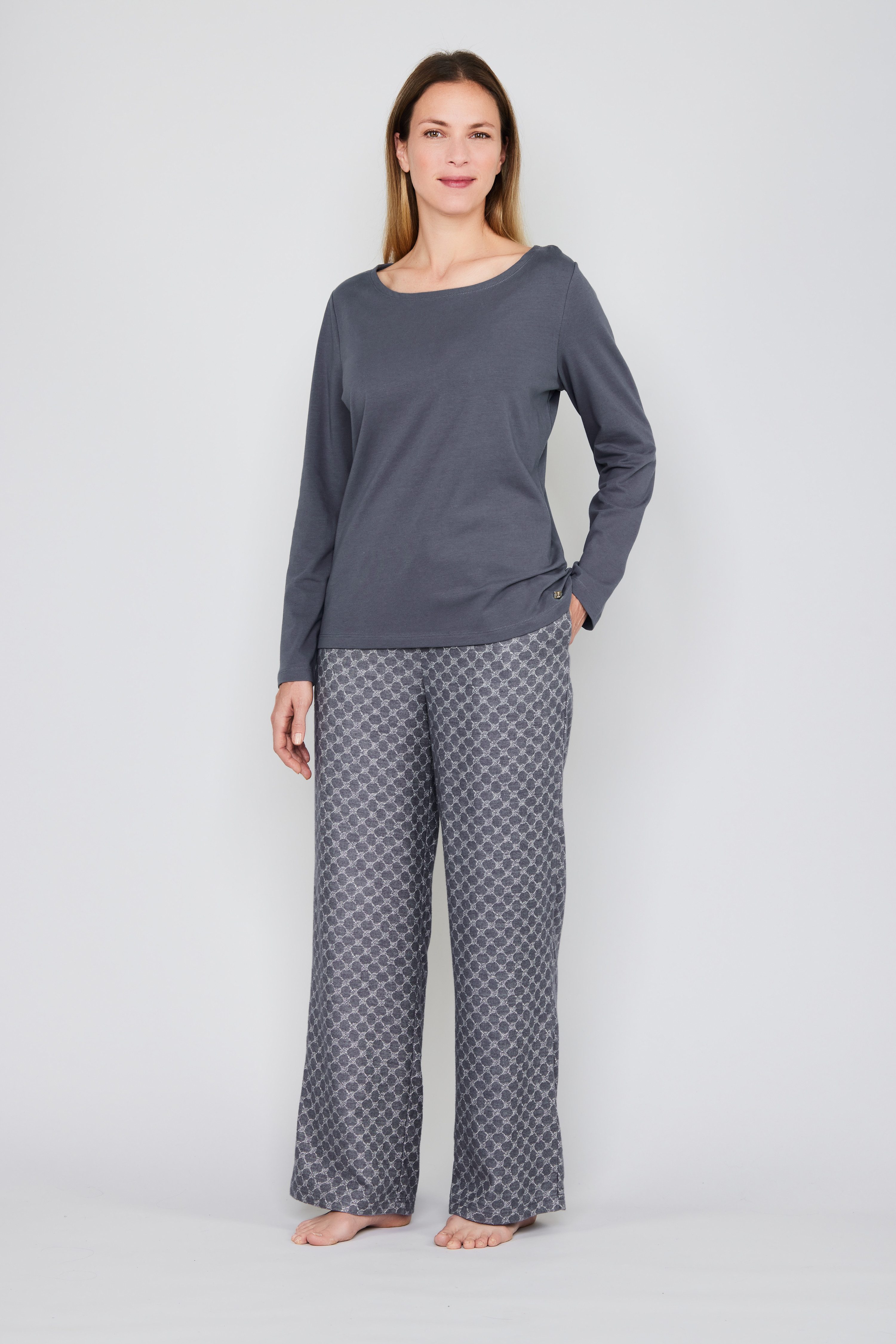 JOOP! Pyjamahose Relax allover Cornflower-Print