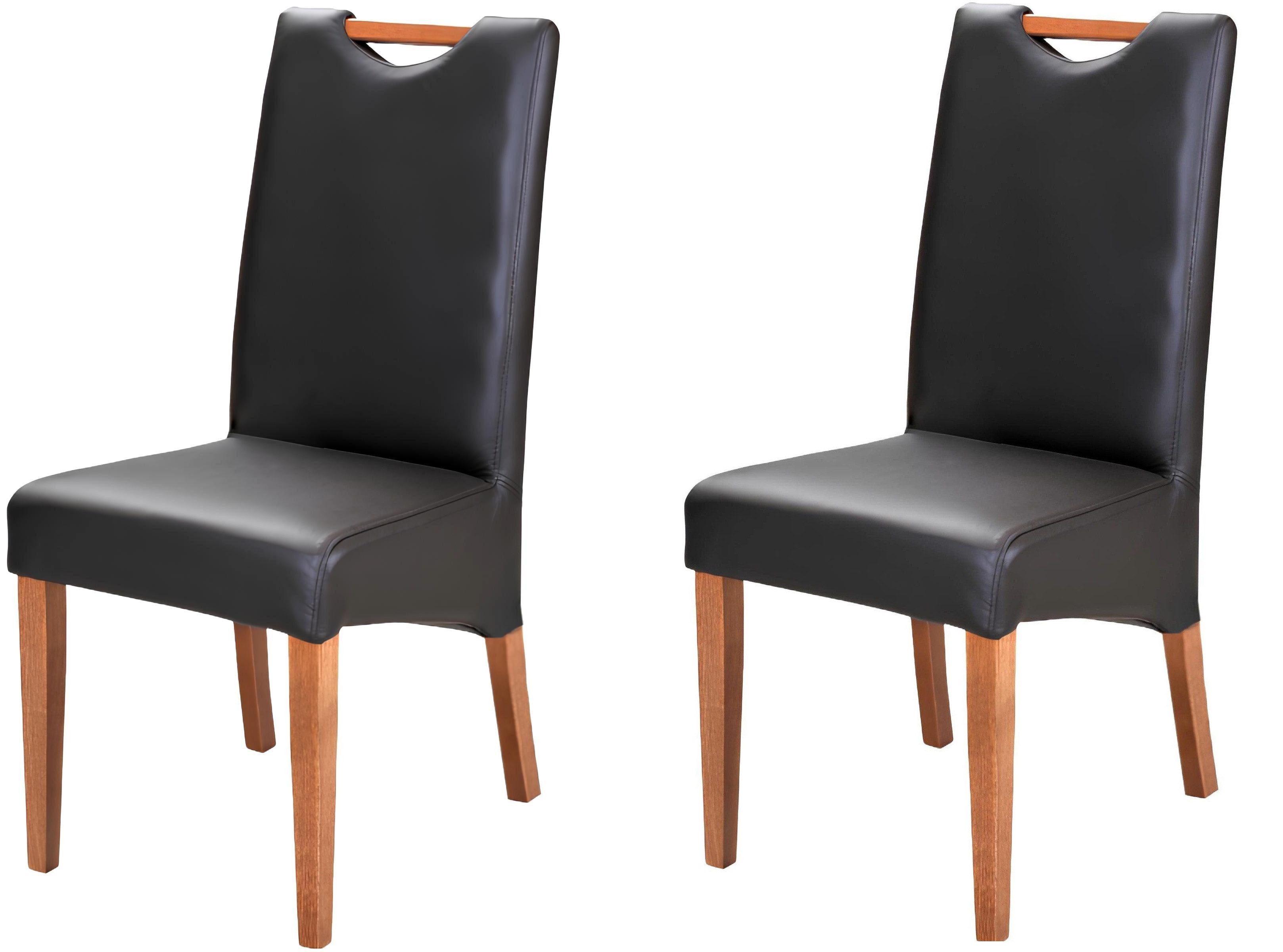 Xlmoebel Sitzgruppe Esszimmerstühle aus Holz mit echtem Leder, modern und elegant, (2-tlg), Hergestellt in Europa