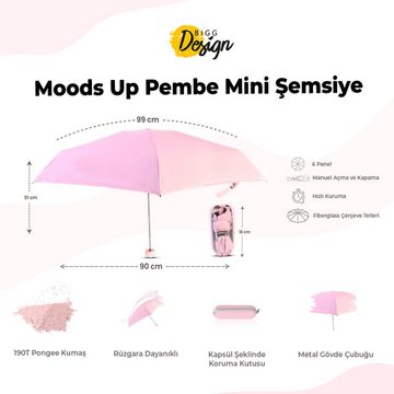 BIGGDESIGN Langregenschirm Biggdesign Moods Up Pink Mini-Regenschirm
