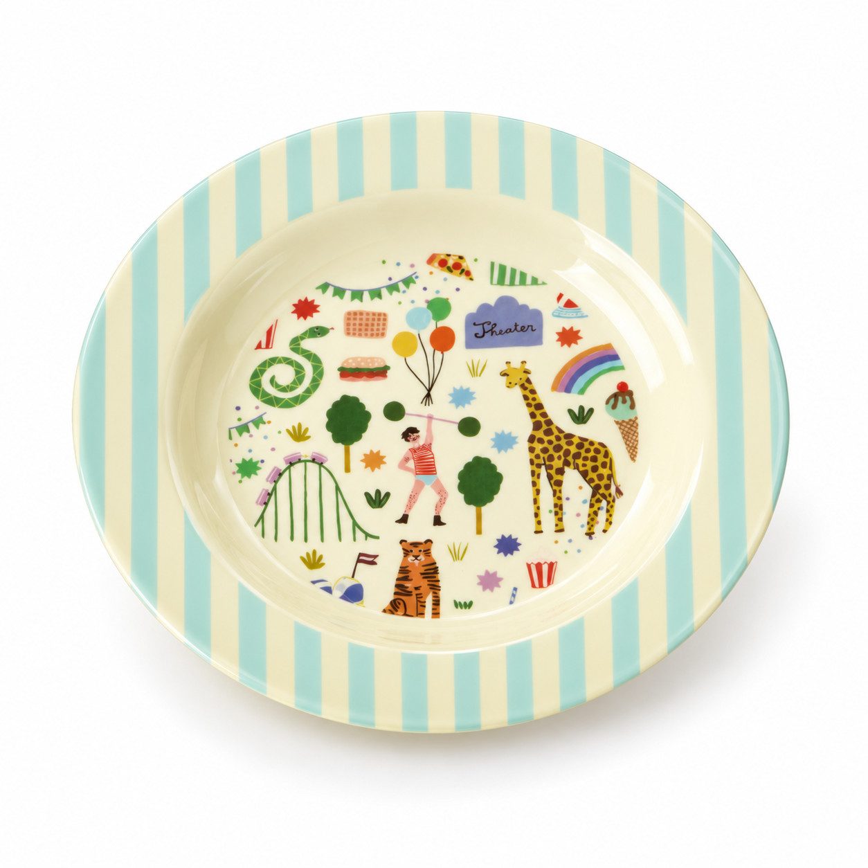 rice Teller Kinderteller 20cm Creme Mint Melamin tiefer Teller für Kinder