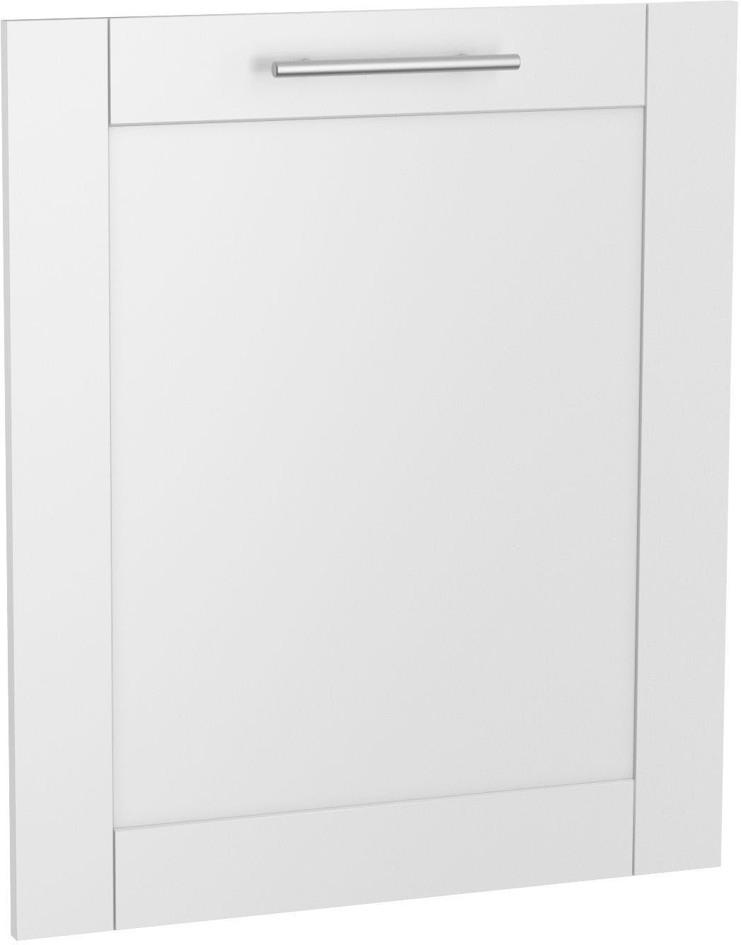 Frontblende STILO WEISS-ARTISAN 60cm Für Vollintegrierten Geschirrspüler - Weiß Mit Eiche Dekor