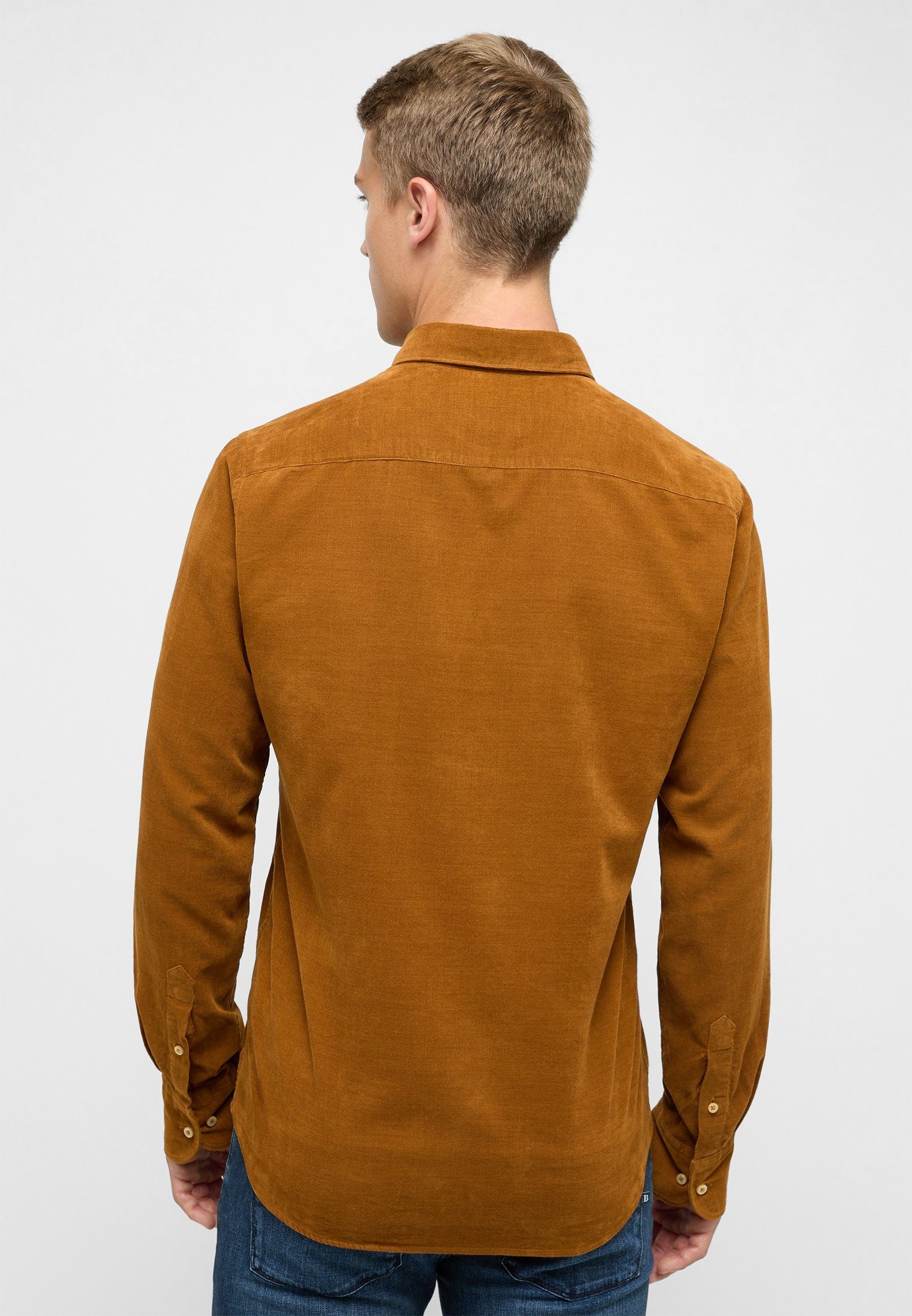 SLIM FIT Eterna Langarmhemd camel