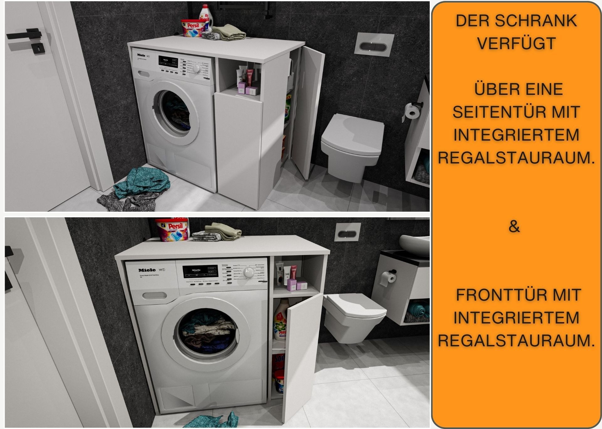 Raumhirsch Furniture Waschmaschinenumbauschrank Überbauschrank mit Fächern günstig online kaufen
