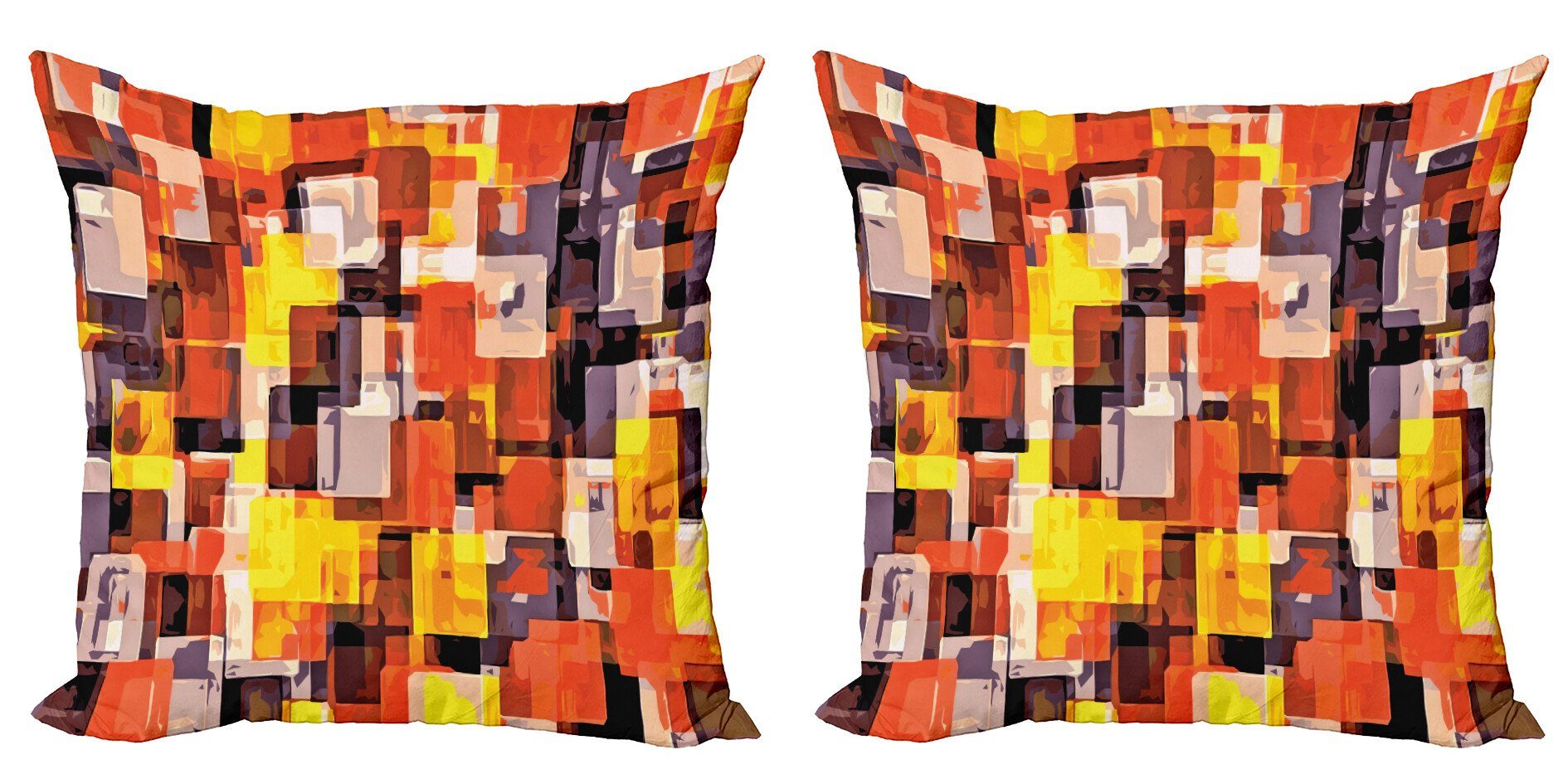 Kissenbezüge Modern Accent Doppelseitiger Digitaldruck, Abakuhaus (2 Stück), Geometrisch moderne Malerei