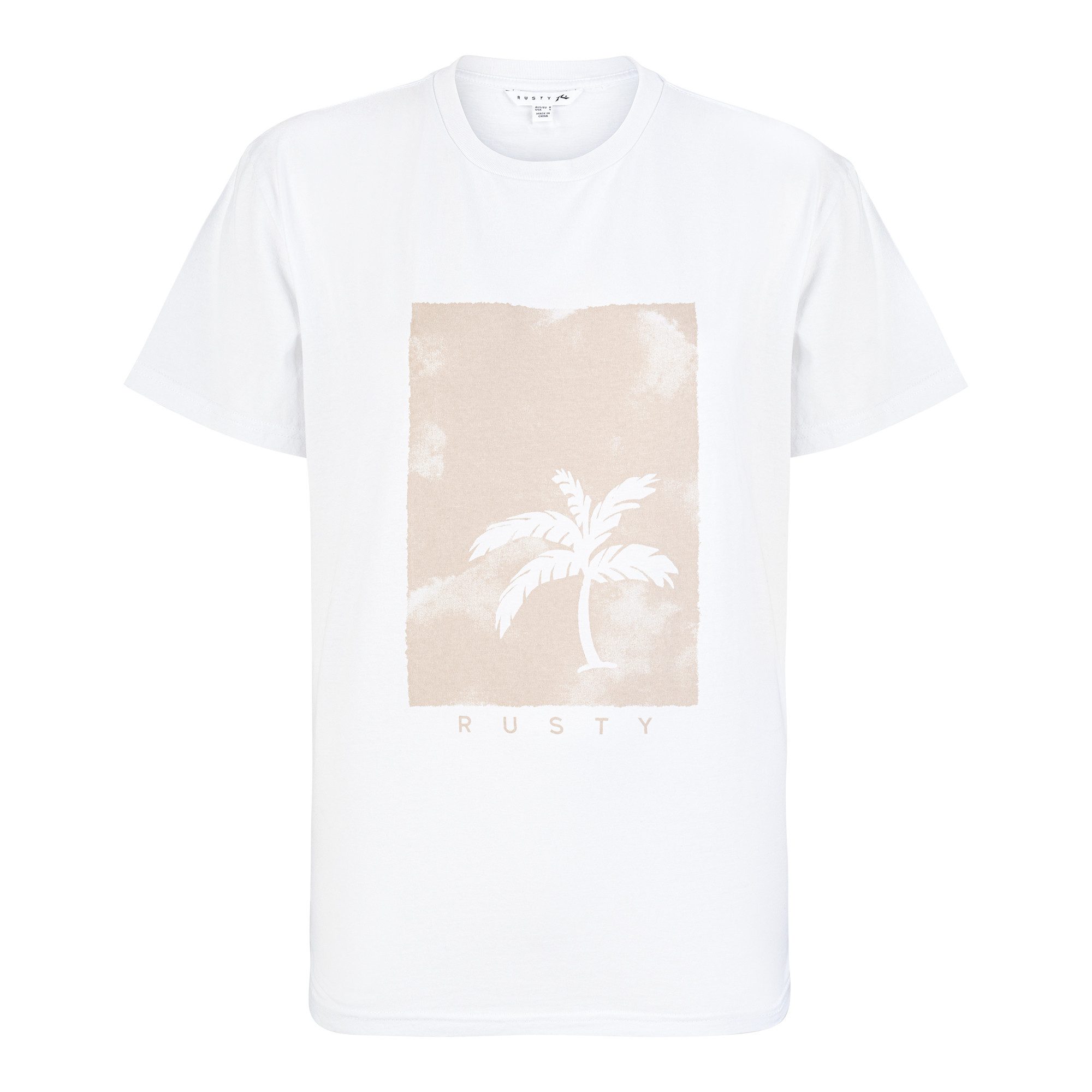 Rusty T-Shirt SUNSET PALM ORGANIC COTTON RELAXED TEE