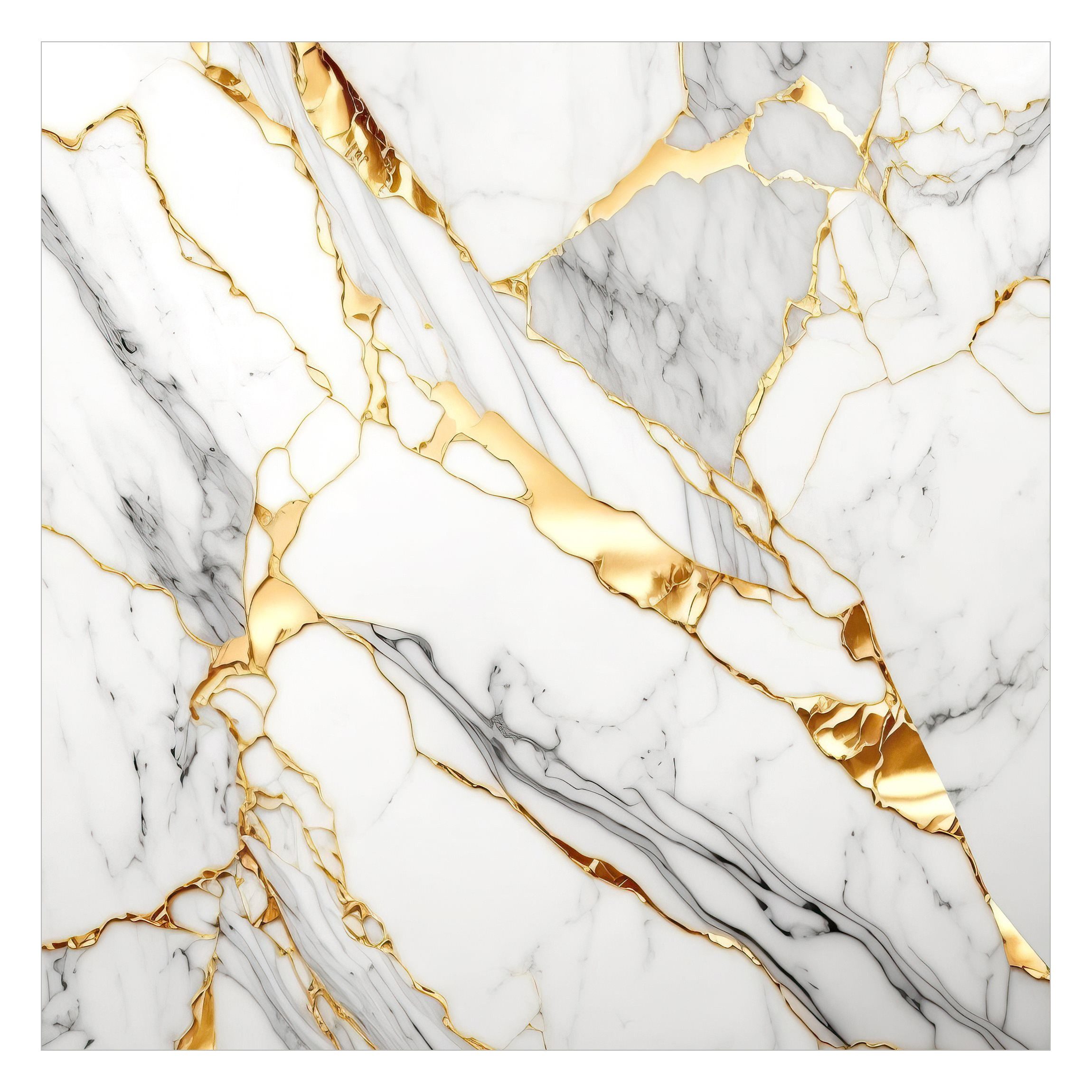 Bilderdepot24 Fototapete Weißer Marmor Goldeffekt Steinoptik, Glatt, Matt, günstig online kaufen