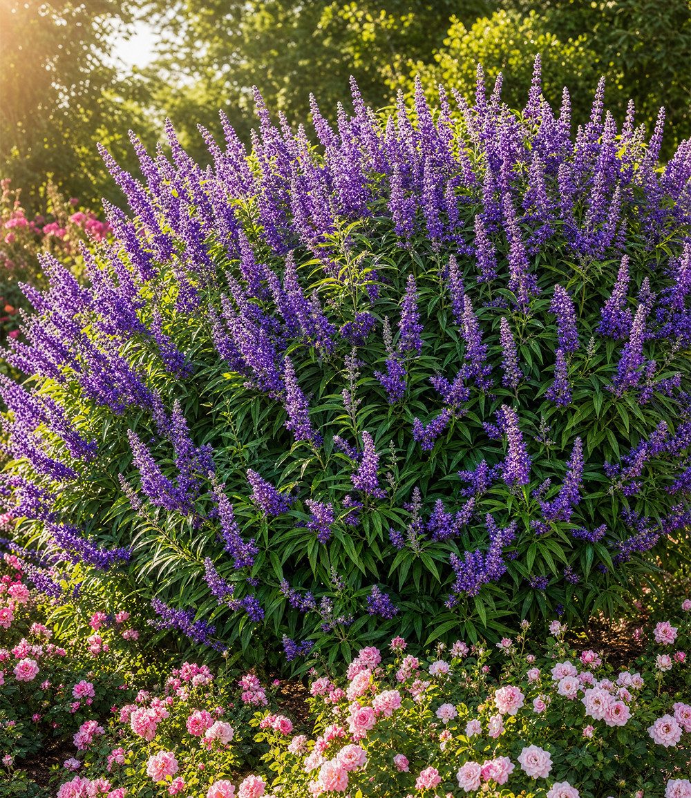 BALDUR Garten Zierstrauch Mönchspfeffer 'Queen Bee®', 1 St., Sommerflieder,winterhart, lange Blütezeit, pflegeleicht