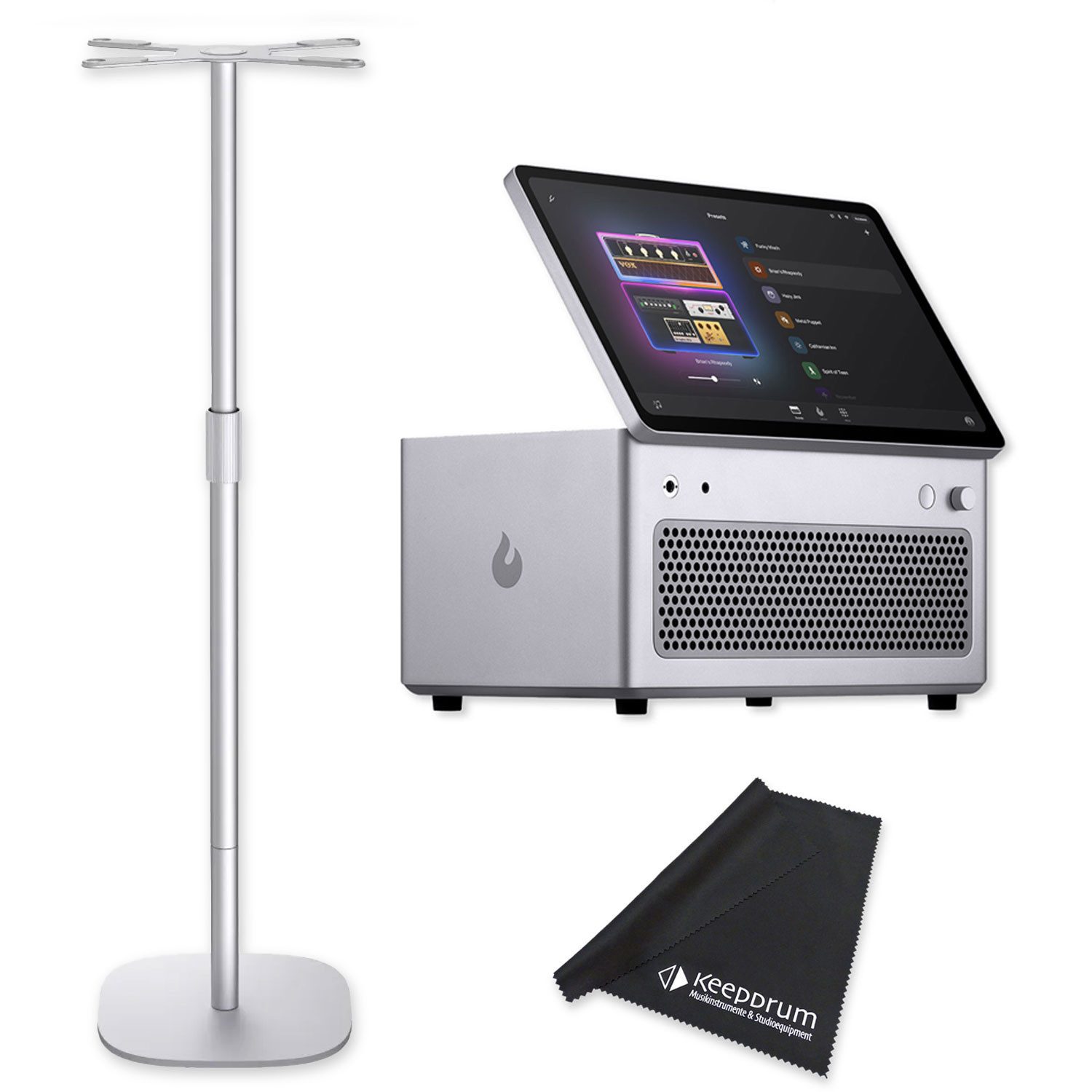 Lava Music E-Gitarre Lava Music Verstärker E-Gitarren Studio Modeling-Combo mit Stativ, E-Gitarre, 1-St., All-in-One Modeling-Amp-System, Vorteils-Set mit Stativ und Tuch