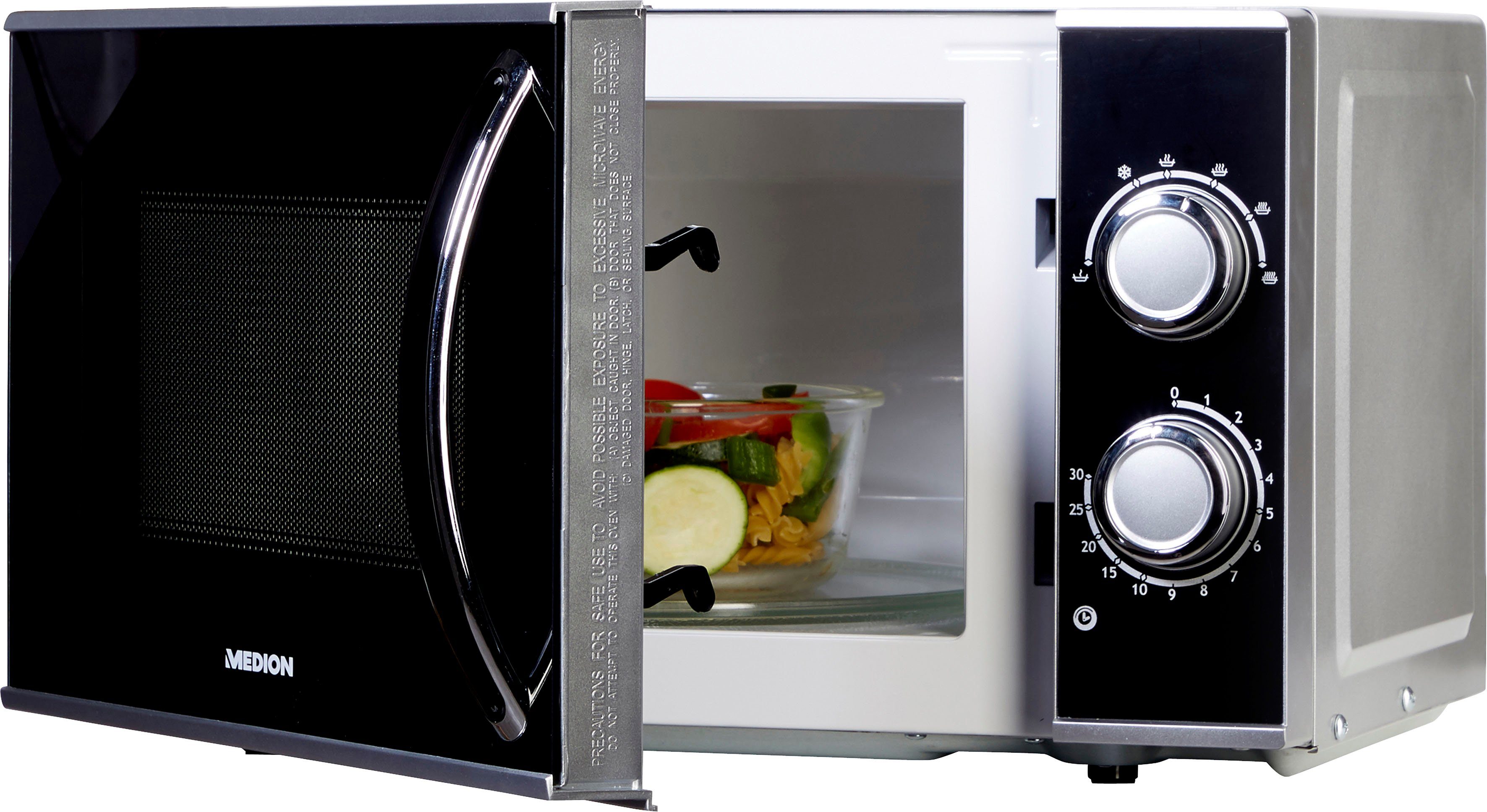 Medion Mikrowelle MD 15644, Mikrowelle, 17 l, Leistung 700 W, 6 Leistungsstufen, Auftaufunktion