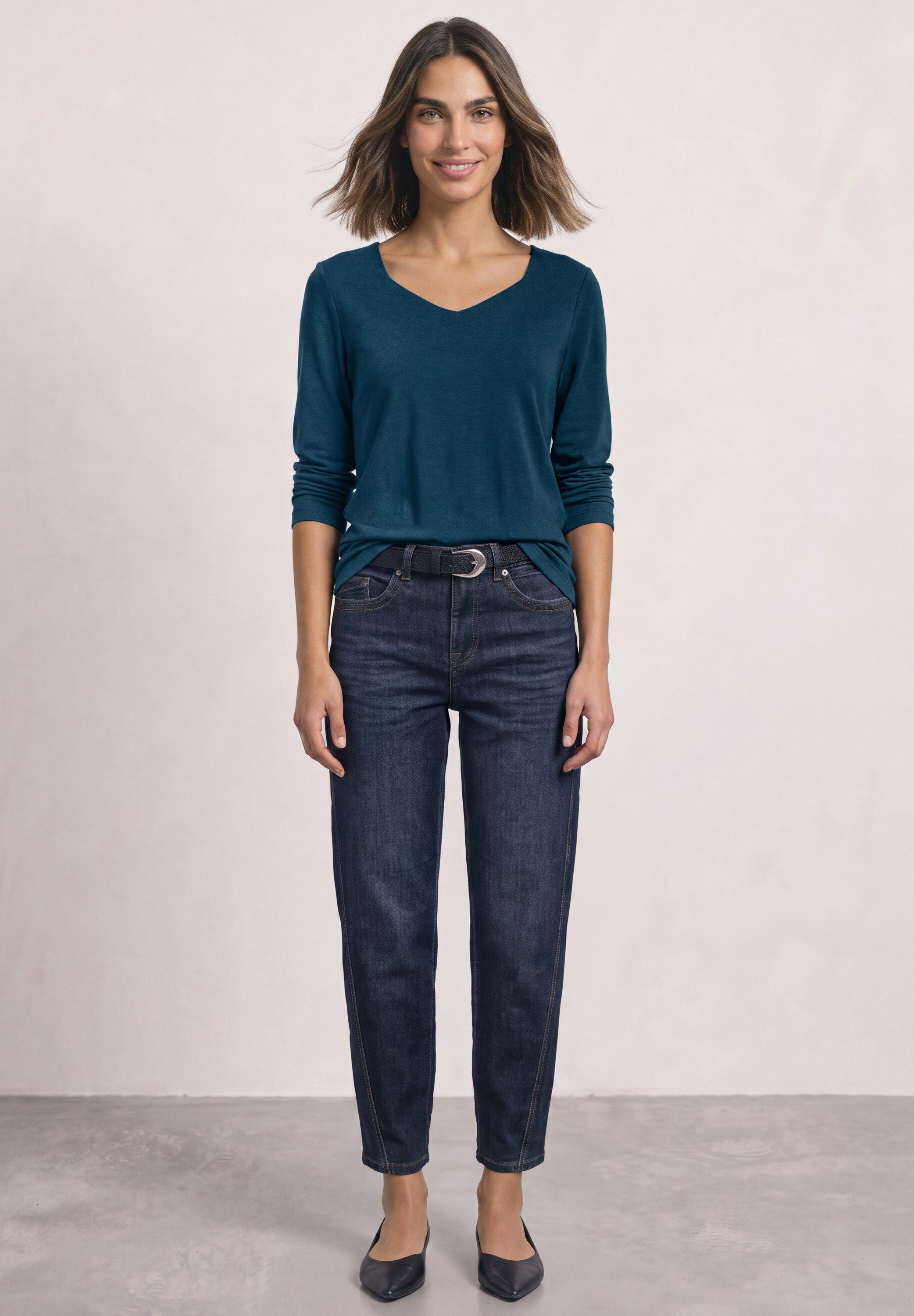 STREET ONE Langarmshirt in Unifarbe – Bild 3 von 5