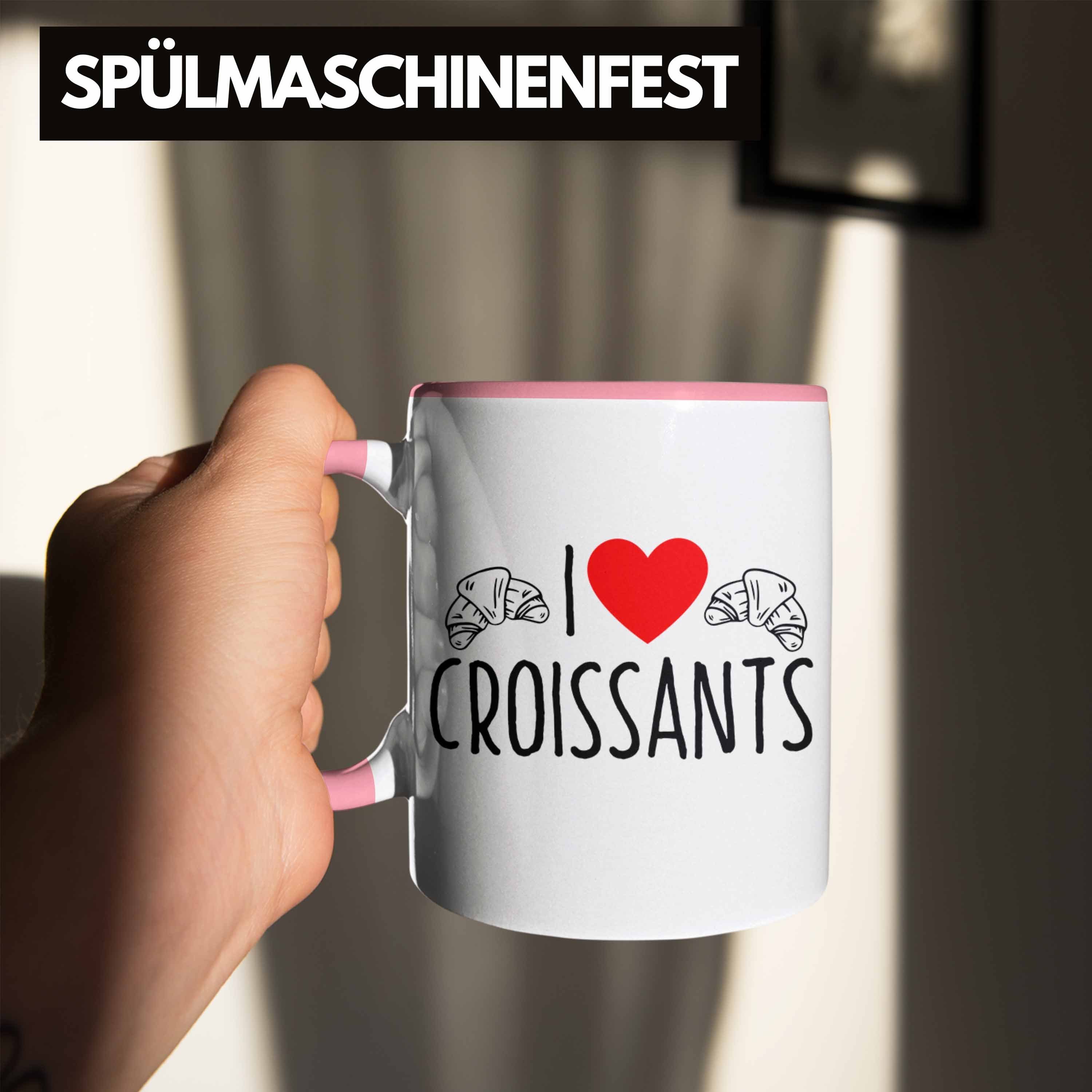 Geschenk Fr Love Tasse Croissants" "I Croissant-Liebhaber für Rosa Tasse Trendation Lustiges