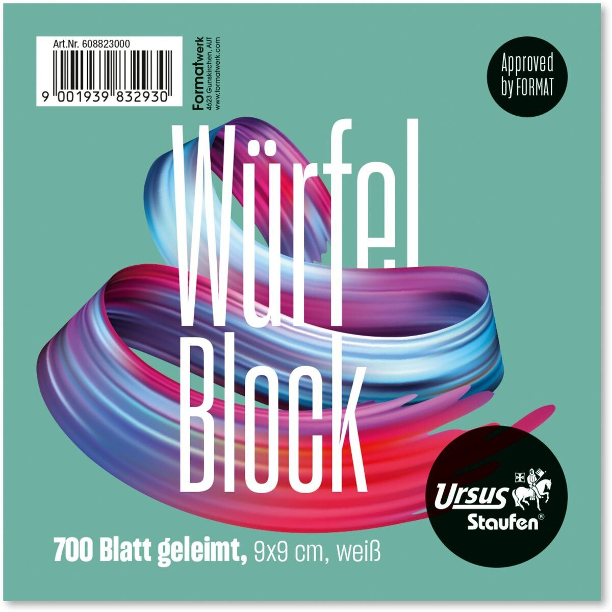 Staufen Notizzettel Notizklotz Würfelblock Style 80g/qm 90x90 mm weiß 700 Blatt