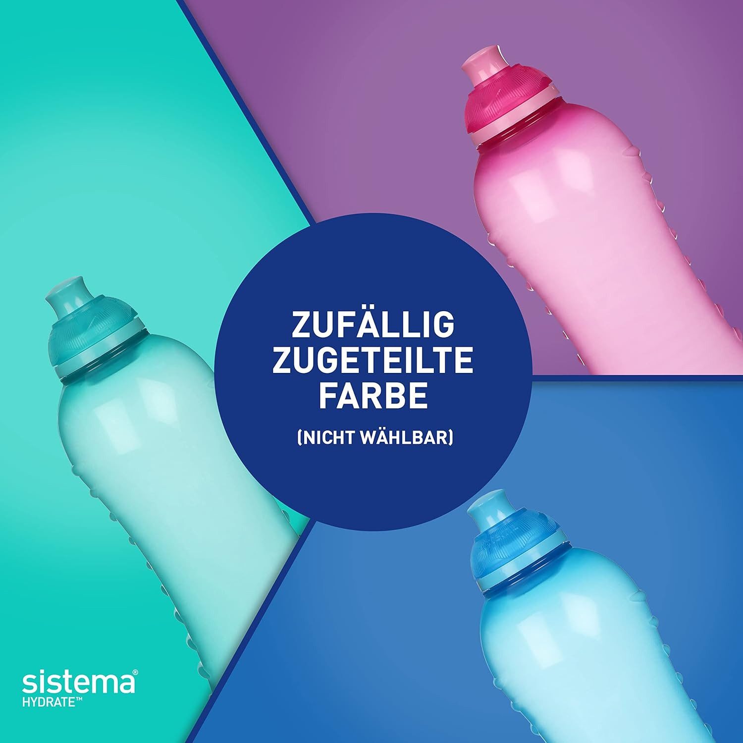 sistema Trinkflasche Sistema Twist'n' Sip Squeeze Wasserflasche 460 ml, BPA-frei, 4 Stück