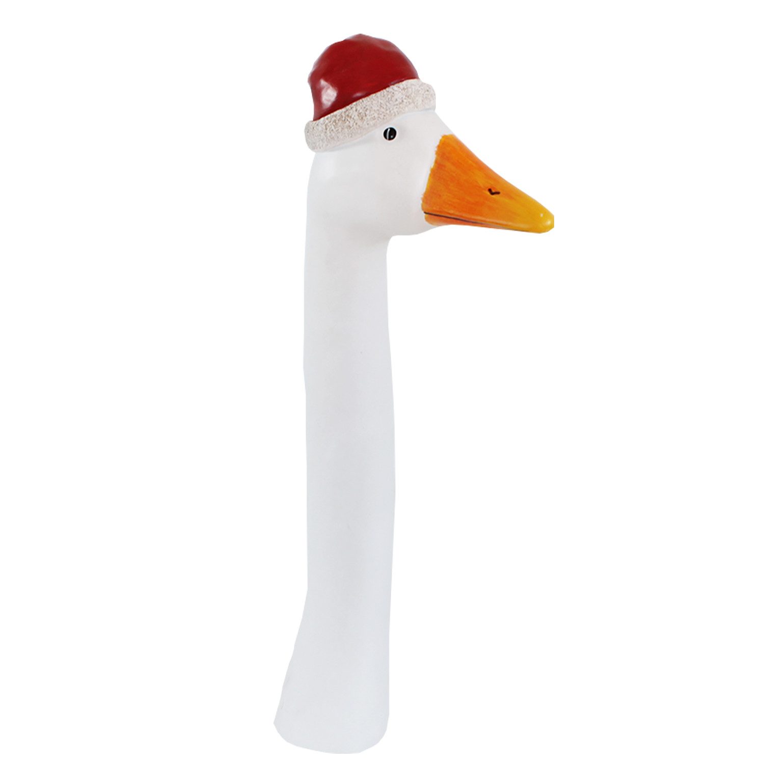 colourliving Weihnachtsfigur Gans "Santa" mit Weihnachtsmütze Gänsehals Gänsekopf Dekofigur (1 St), witzige Weihnachtsdekoration