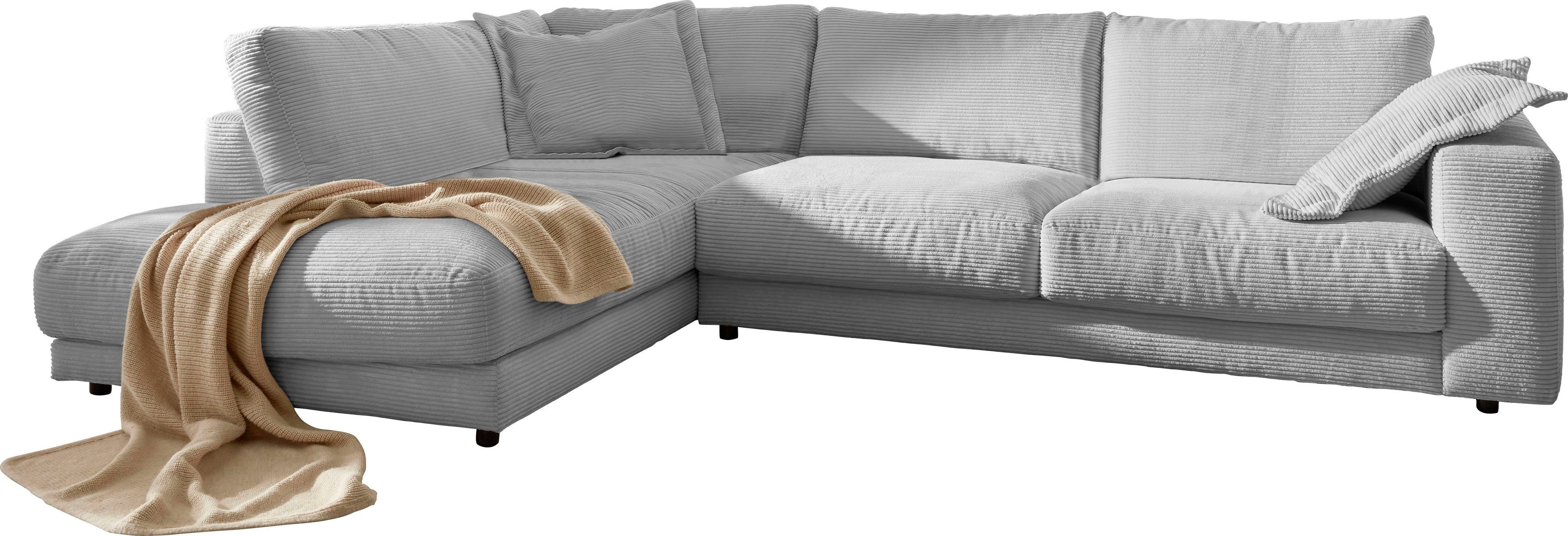 Home affaire Ecksofa Enisa XXL B/T/H: 325/224/85 cm L-Form, Kuschelig, gemütlich, in 5 Farben, Bezug in Cord, mit 2 Zierkissen – Bild 2 von 5
