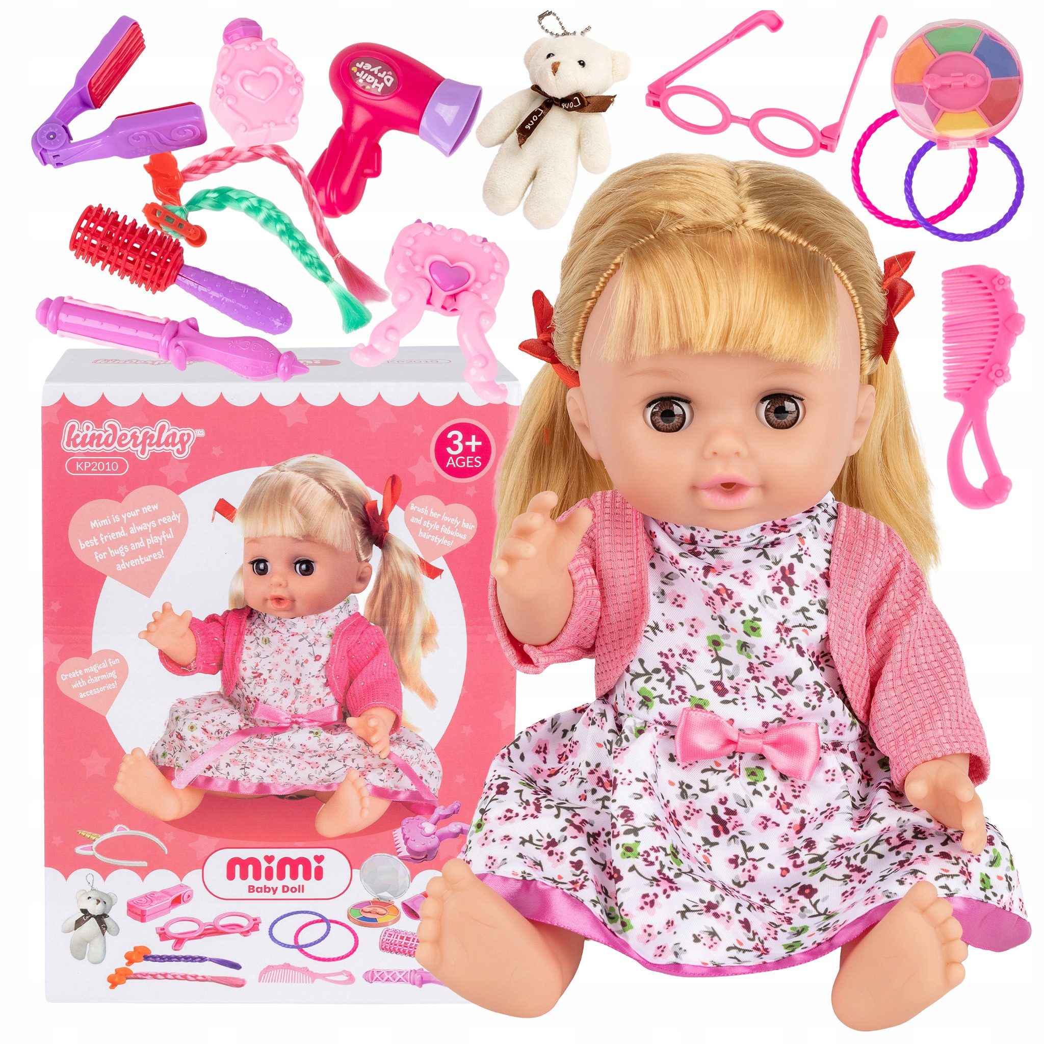 Kinderplay Dolls & Strollers Babypuppe Baby-Puppe mit Friseurset – sprechen günstig online kaufen